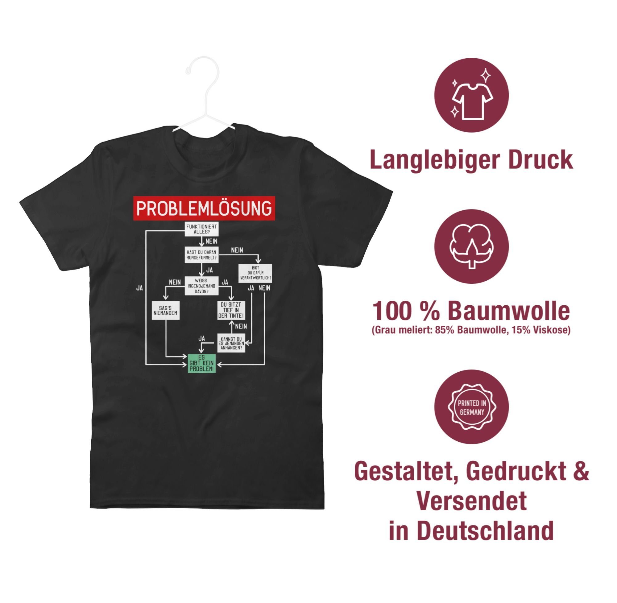 Shirtracer T-Shirt Problemlösung Sprüche Statement mit Spruch – Bild 4 von 5