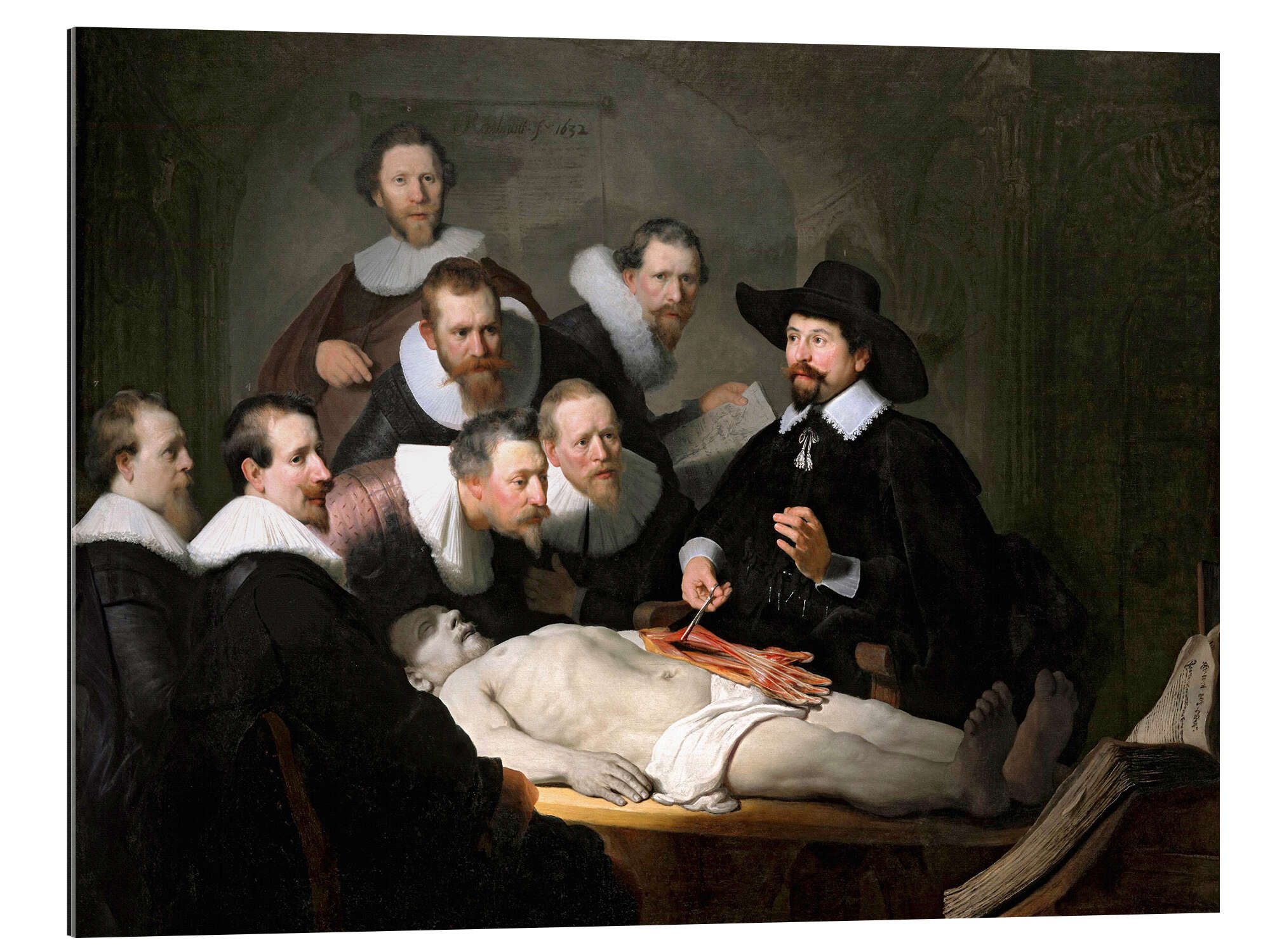 Posterlounge Wandbild Die Anatomie des Dr. Tulp, Rembrandt van Rijn, erhältlich als Poster, Leinwandbild, Wandsticker oder Acrylglasbild