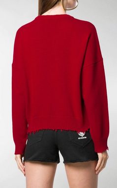 RED VALENTINO Strickpullover VALENTINO RED Heart Breaker Cropped Distressed Wool Cashmere Jumper P