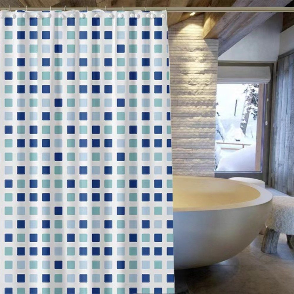 Coradoma Duschvorhang Badewannenvorhang 180x200cm inkl. Ringe für Dusche Vorhang, Breite 180cm, Höhe 200cm, wasserabweisend, anti-bakteriell
