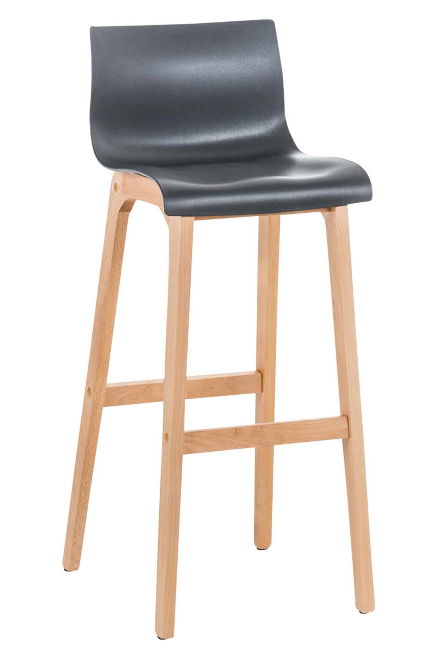 TPFLiving Barhocker Hoover (mit Fußstütze - Hocker für Theke & Küche - Tresenhocker), Gestell Metall hellbraun - Sitzfläche: Kunststoff Grau