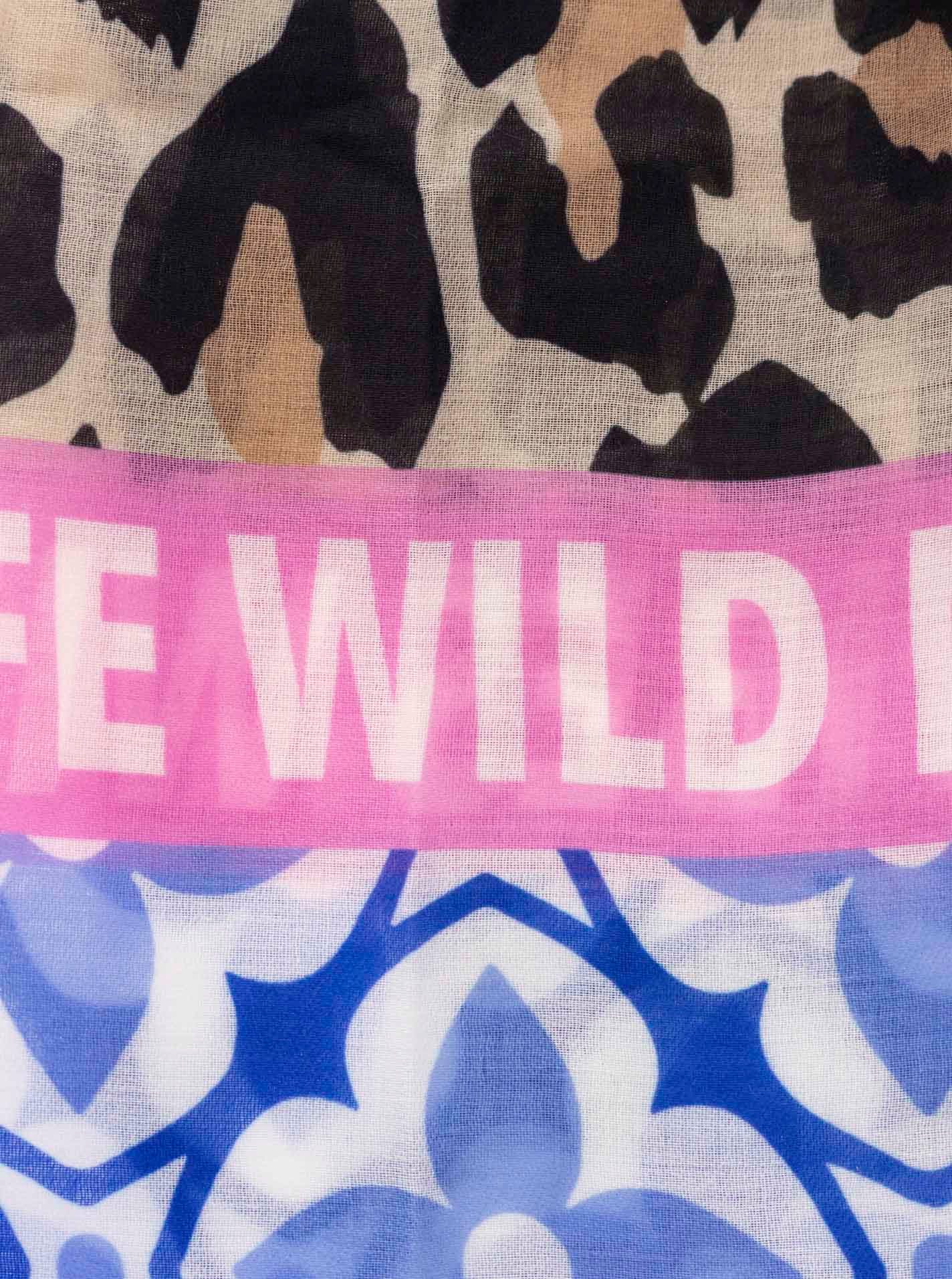 Zwillingsherz Schal "Zitronen Mosaik ", farbenfrohes Muster mit Zitronen, Schriftzug