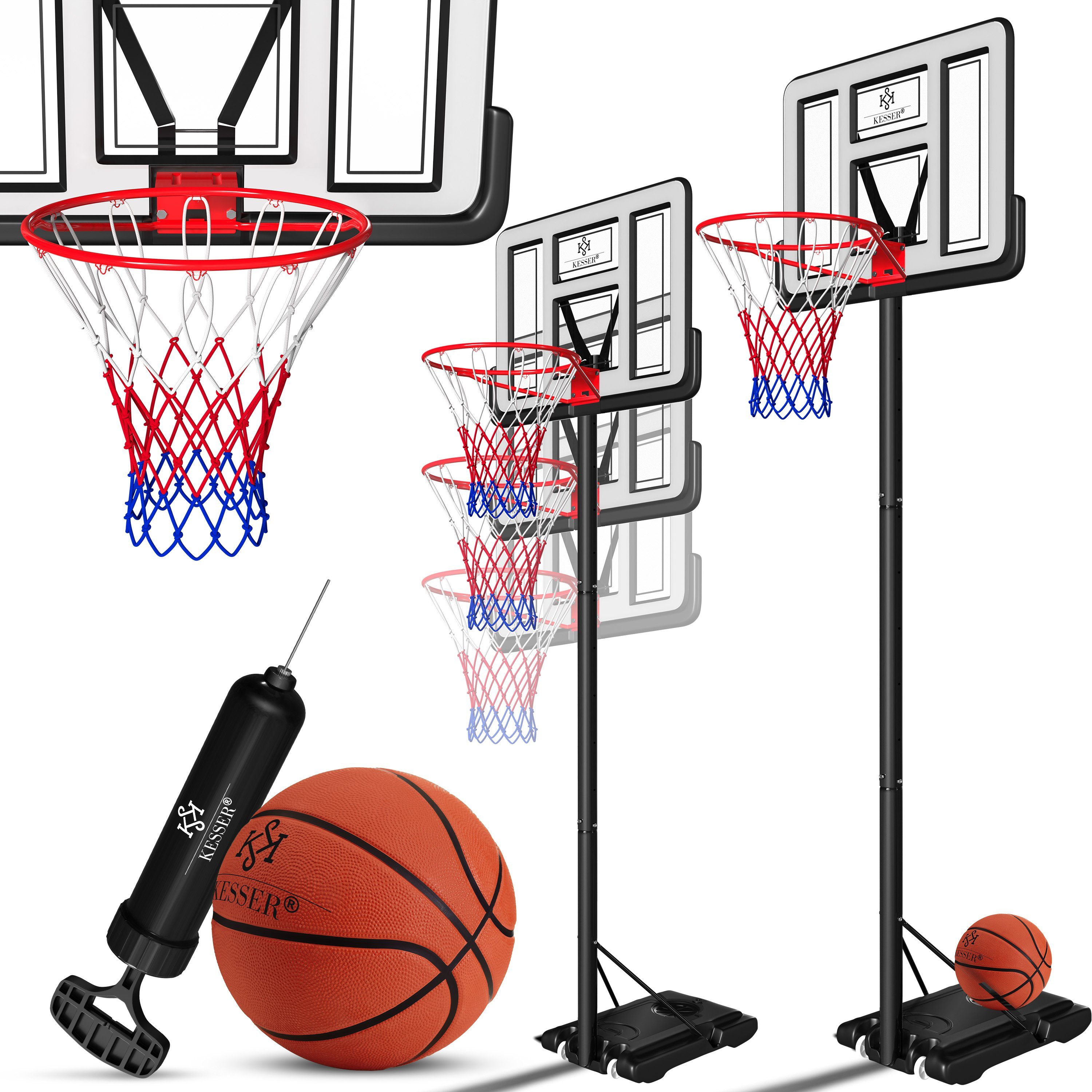 KESSER Basketballkorb, Basketballkorb Premium mit Ständer Rollen Inkl