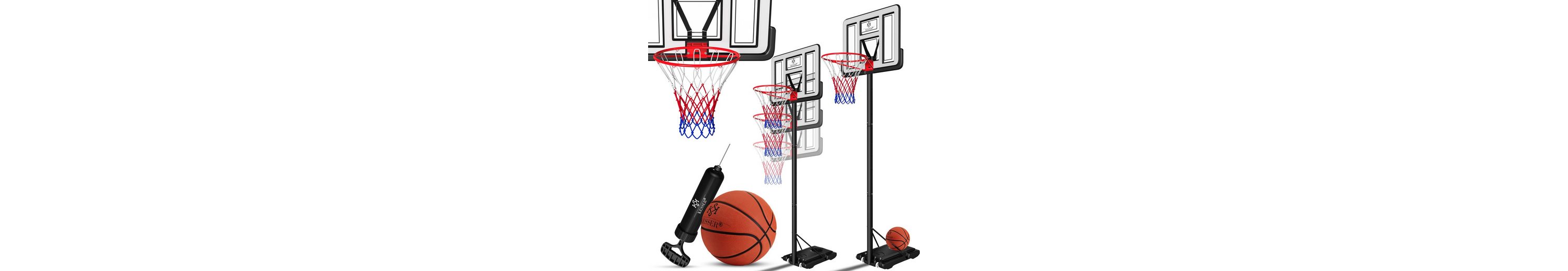 KESSER Basketballkorb, Basketballkorb Premium mit Ständer Rollen Inkl. Basketball + Pumpe