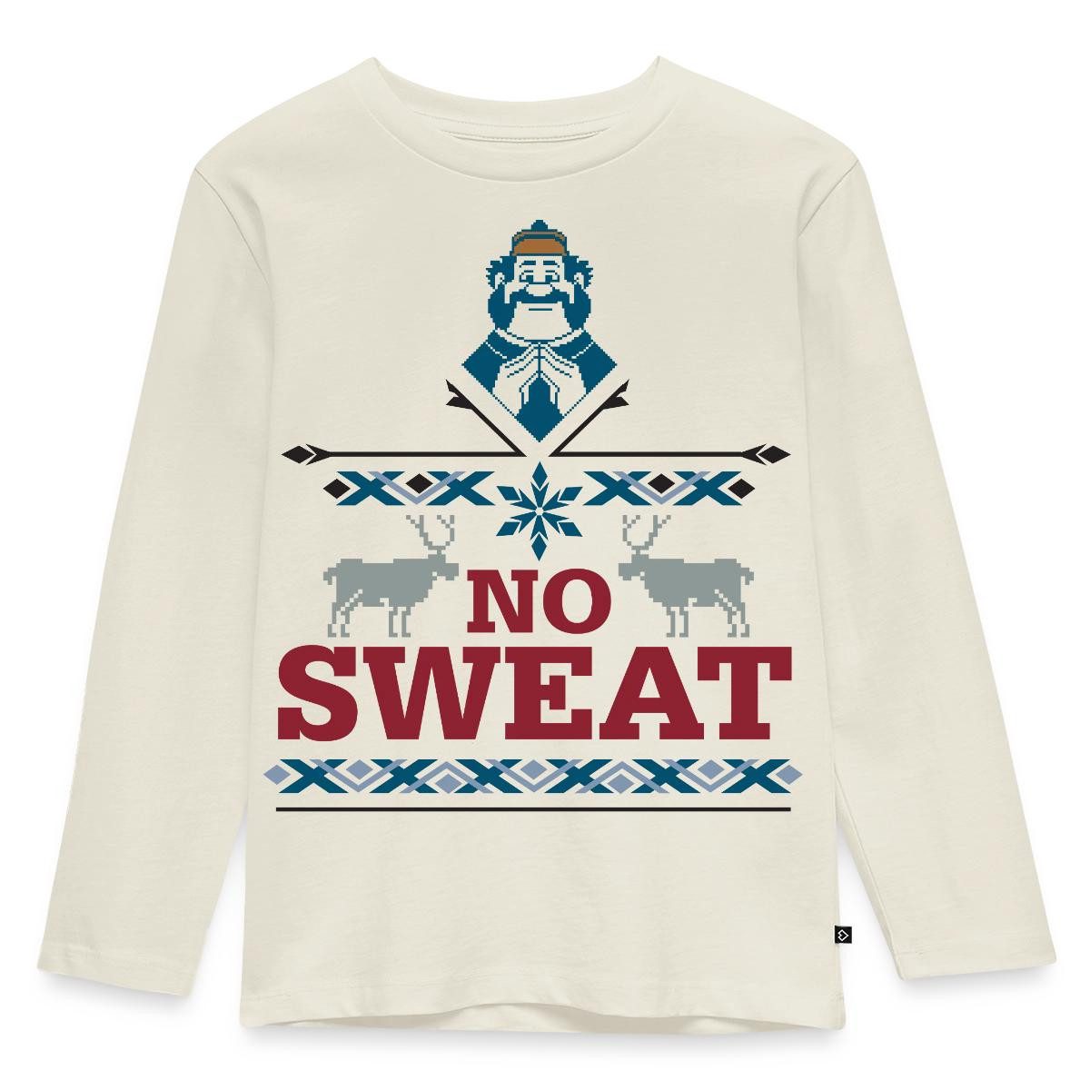 Spreadshirt T-Shirt Frozen No Sweat Winterliches Motiv Mit Rentieren Kinder Premium Langar (1-tlg)