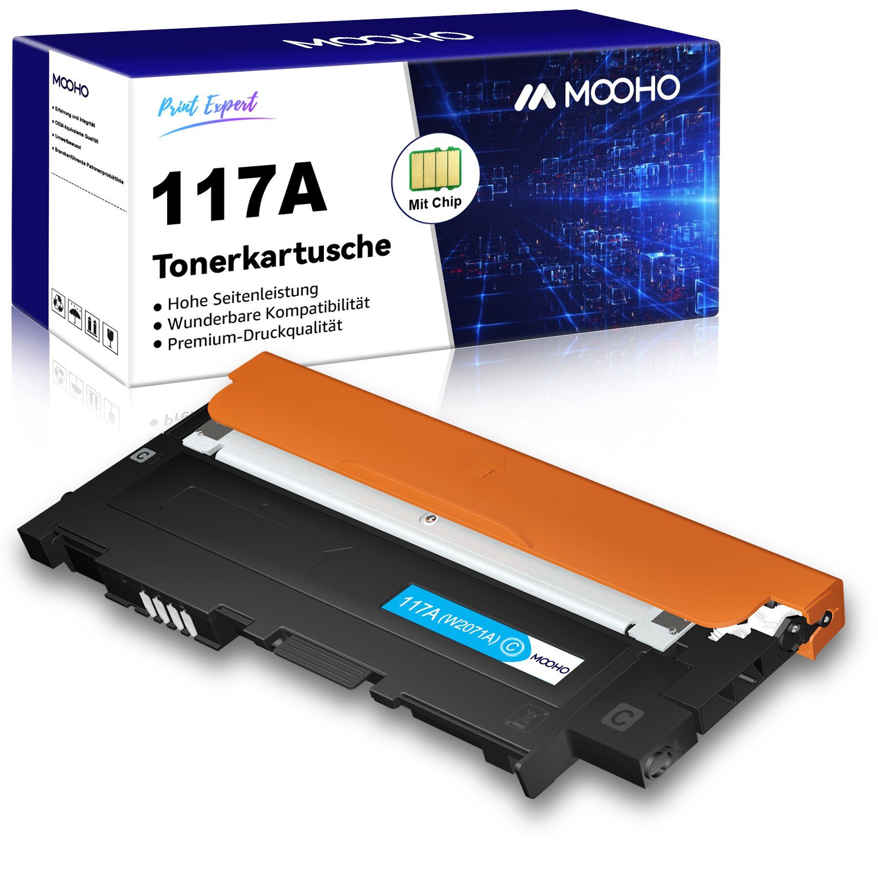 MOOHO Tonerkartusche Kompatible HP A, 117 MFP 1x 179fnw 150nw Color 179fwg 178nwg Laser 178nw Cyan 150a