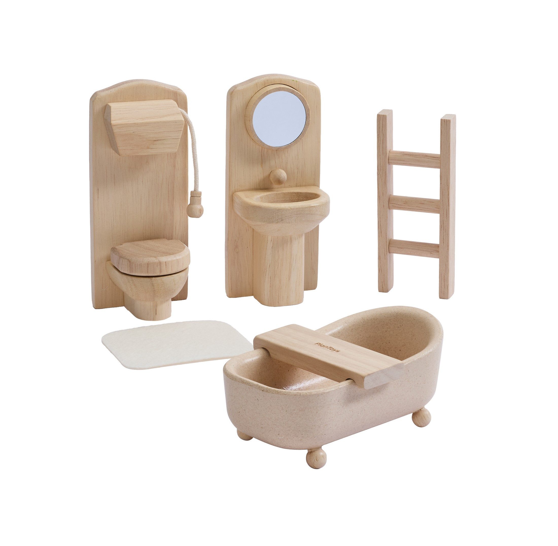 Plantoys Puppenhausmöbel PlanToys- Viktorianisches Badezimmer-Set 18,8x7,5x18,8 cm - 3y+, aus Holz