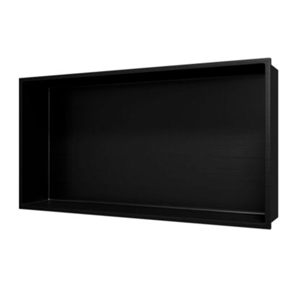 HEC60MB, schwarz Regalaufsatz Edelstahl matt rostfrei Aloni Wandnische 300x600x100mm (1-St), Aloni