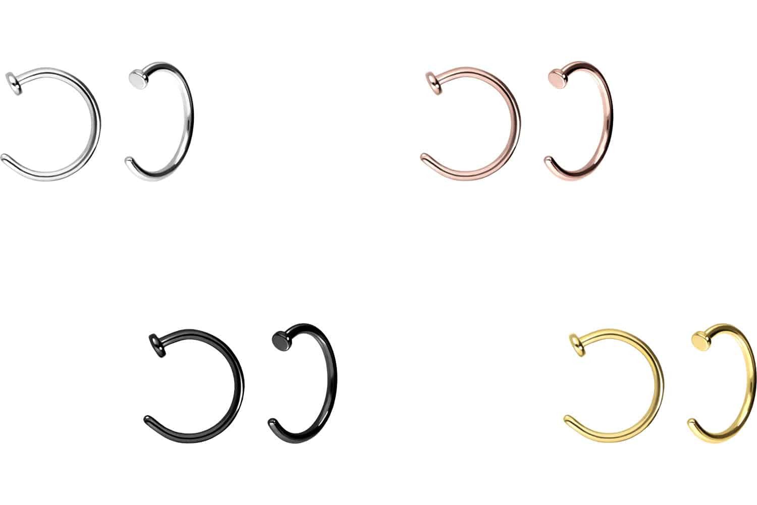 PIERCINGLINE Nasenpiercing Chirurgenstahl Nasenring offen PLATTE (Nasenstec günstig online kaufen