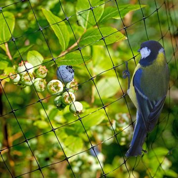 Karat Schutznetz Vogelschutznetz, 4 Größen, Polypropylen, Schwarz, BxL: 2x5 m, (Maschenweite: 13 mm), Schutz von Bäumen & Sträuchern