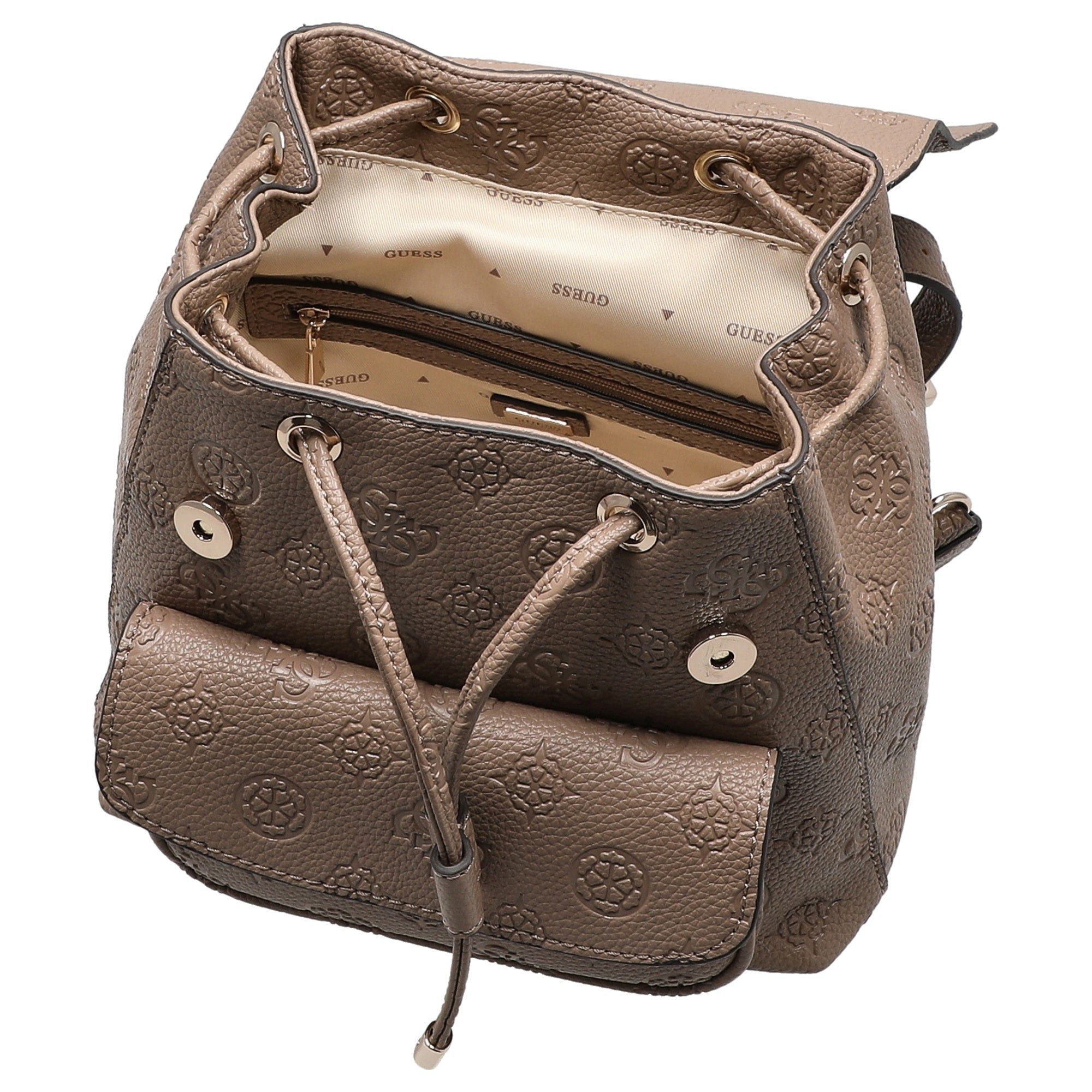 Guess Freizeitrucksack Cresidia II SML - Rucksack (dark taupe logo)