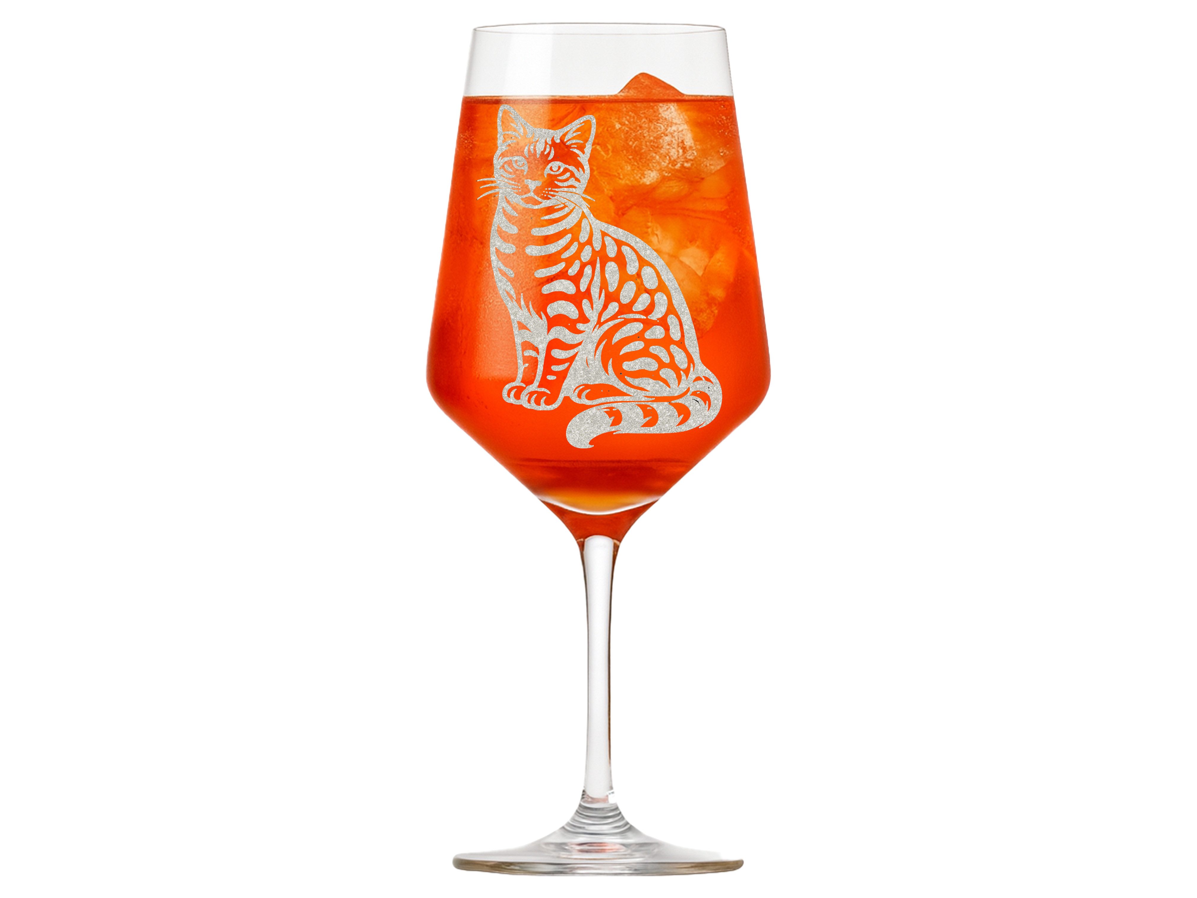 Valhalla Weinglas Valhalla Weinglas Bengal Katze Gravur 350 ml spülmaschinenfest, 1-tlg., Glas, Atemberaubende Darstellung