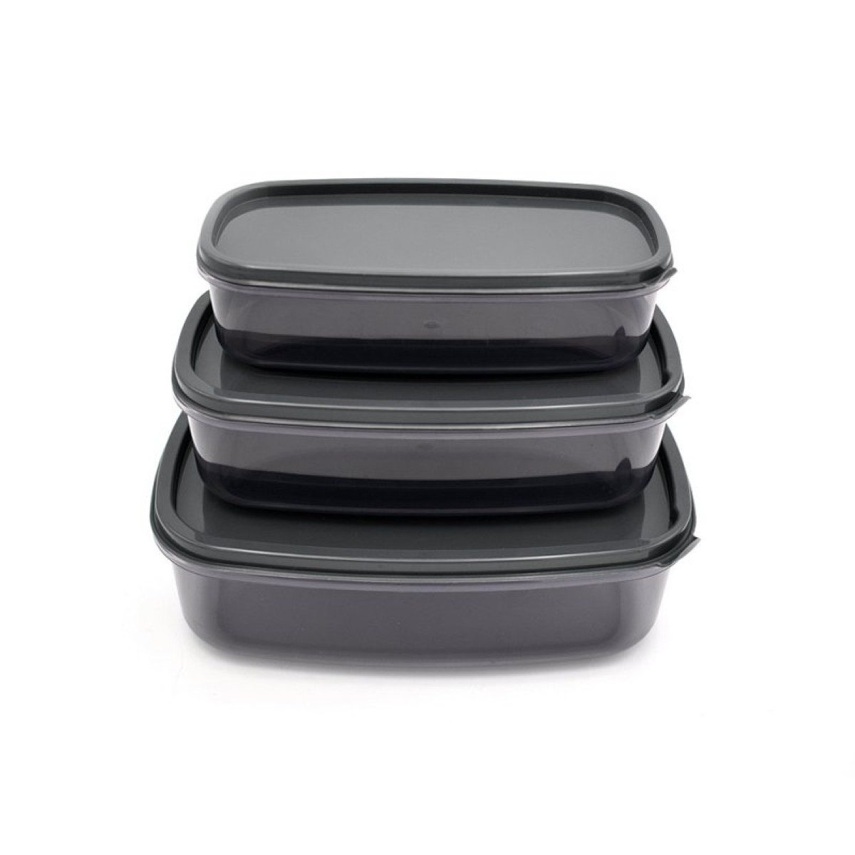 B-Home Aufbewahrungsbox Set 3er-Set, 300 / 500 / 850 ml, mit Deckel - Anthrazit (3 St)