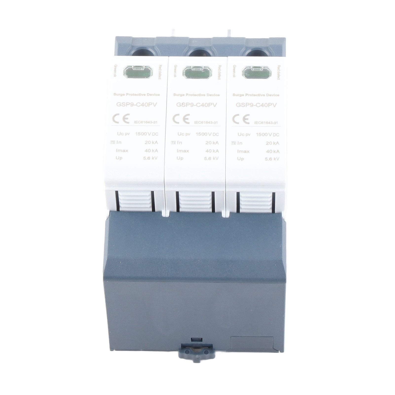 GARRYFIZH Переключатель GSP9-C40PV 40KA 3P 1500VDC Photovoltaik-DC-Überspannungsschutz, PC flammhemmend, Hutschienenmontage, doppelte thermische Abschaltung