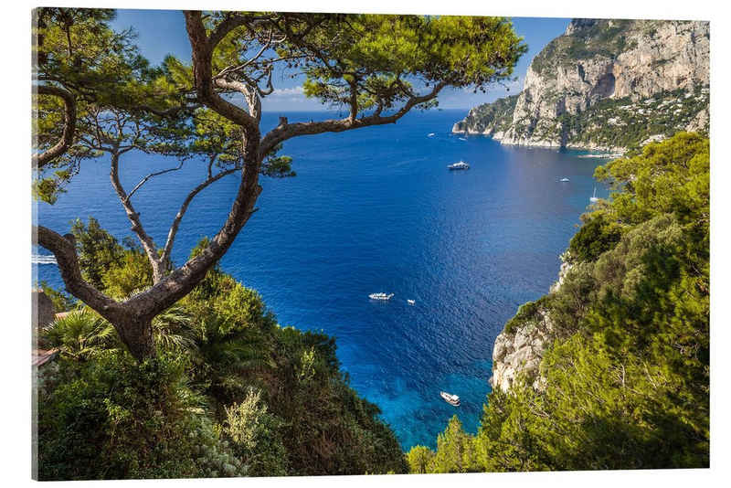 Posterlounge Acrylglasbild Christian Müringer, Traumhafter Meerblick in Capri (Italien), Wohnzimmer Mediterran Fotografie