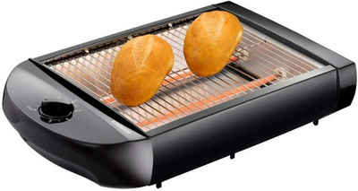 MELISSA Toaster 16140145 Flach-Toaster Brötchen-Röster, schwarz, 600 W