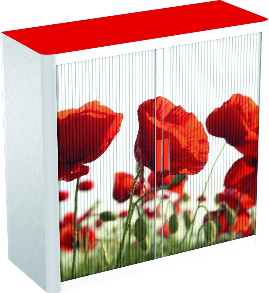 EASYOFFICE Aktenschrank Rollladenschrank easyoffice BxTxH 86x37,5x104cm Mohn