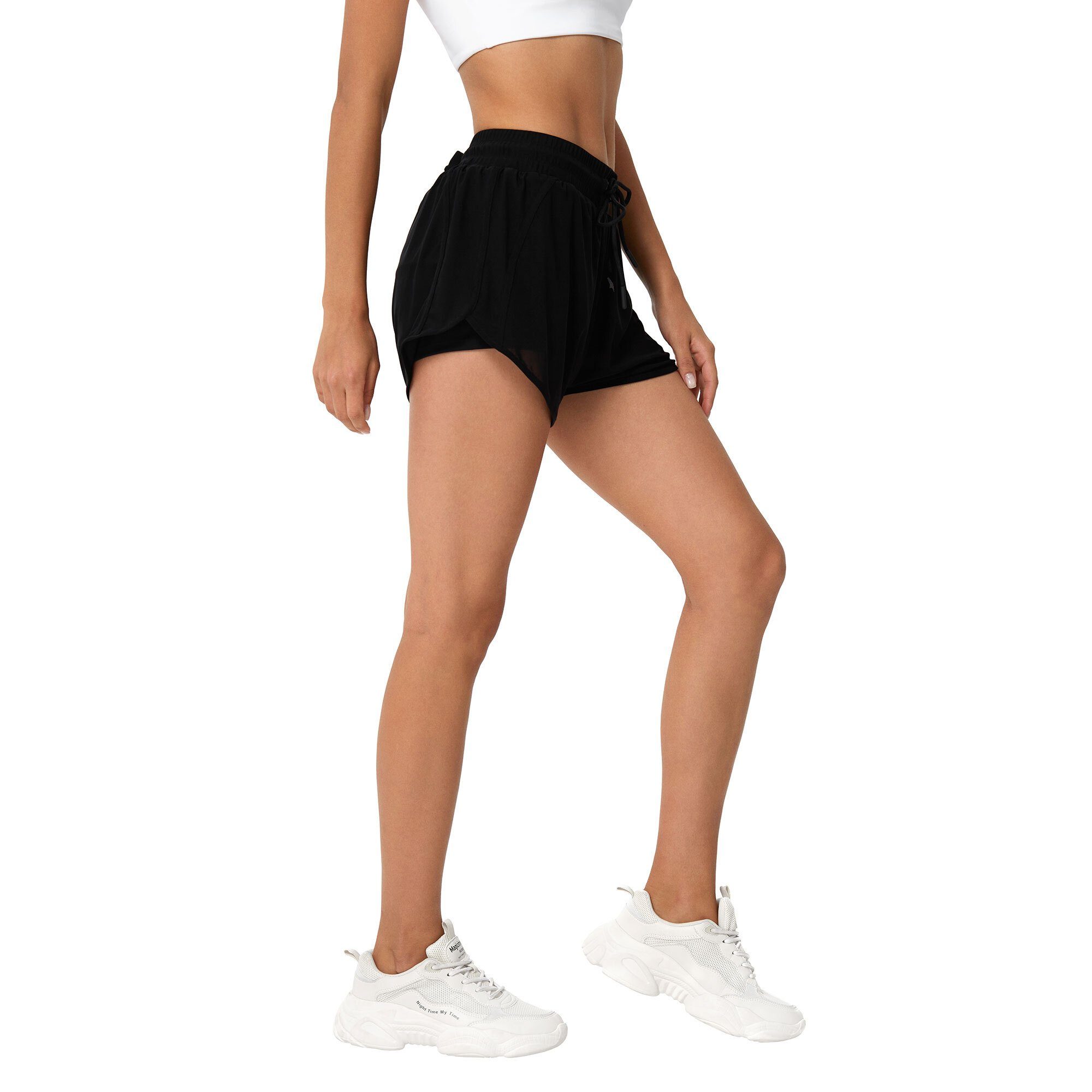 Yogashorts SQUAT shorts schwarz (2-tlg) YEAZ