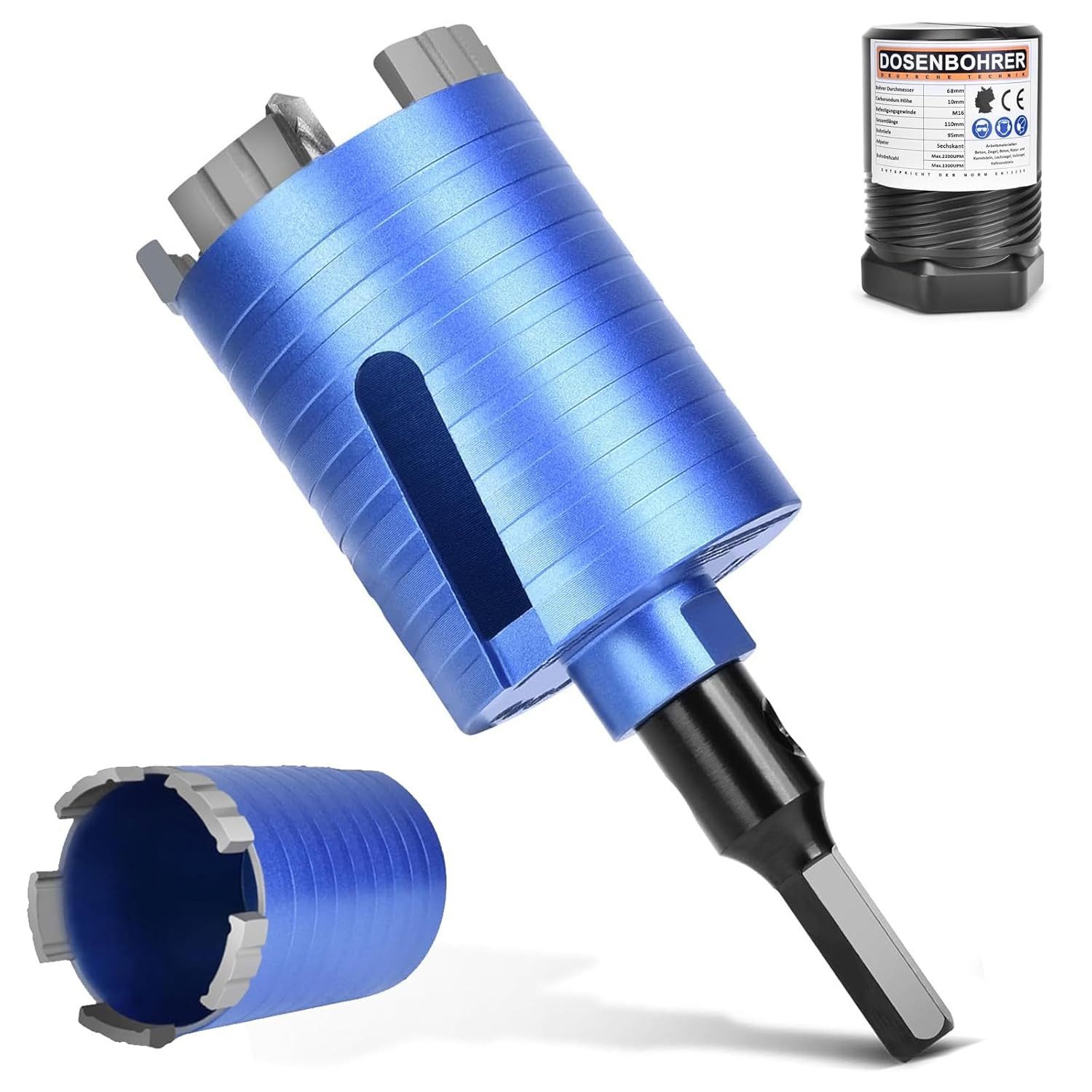 XERSEK Lochsäge M16 Diamant Dosensenker Turbo Dosenbohrer 68 mm mit 6-KANT günstig online kaufen