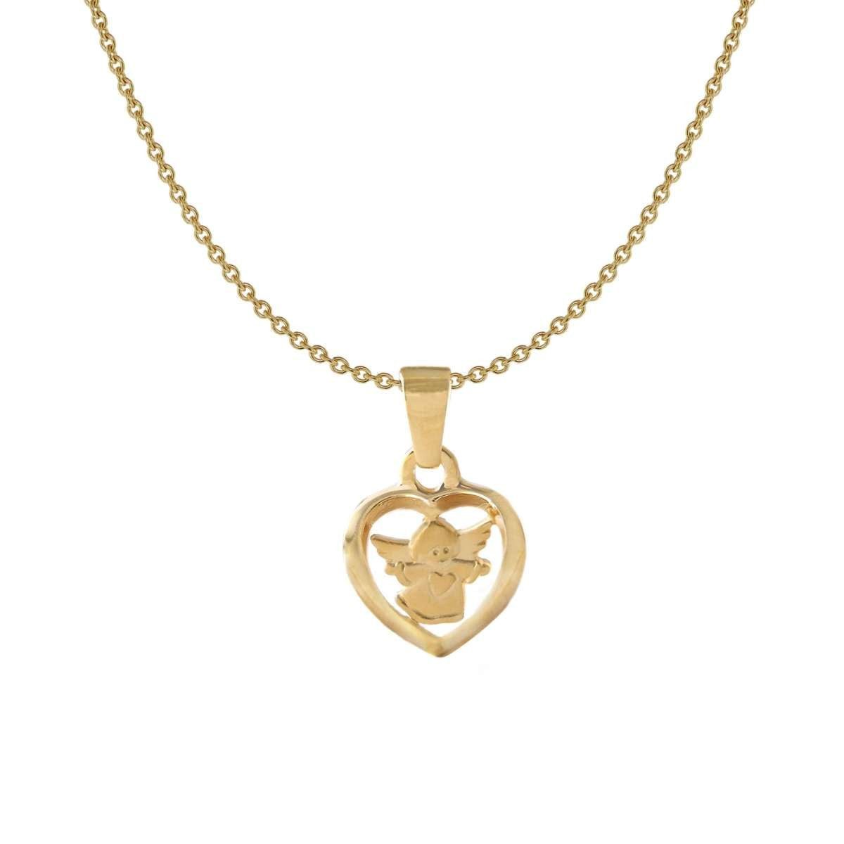 Acalee Herzkette 50-1012, Kinder mit Herzengel Gold 333 / 8K Kinderschmuck
