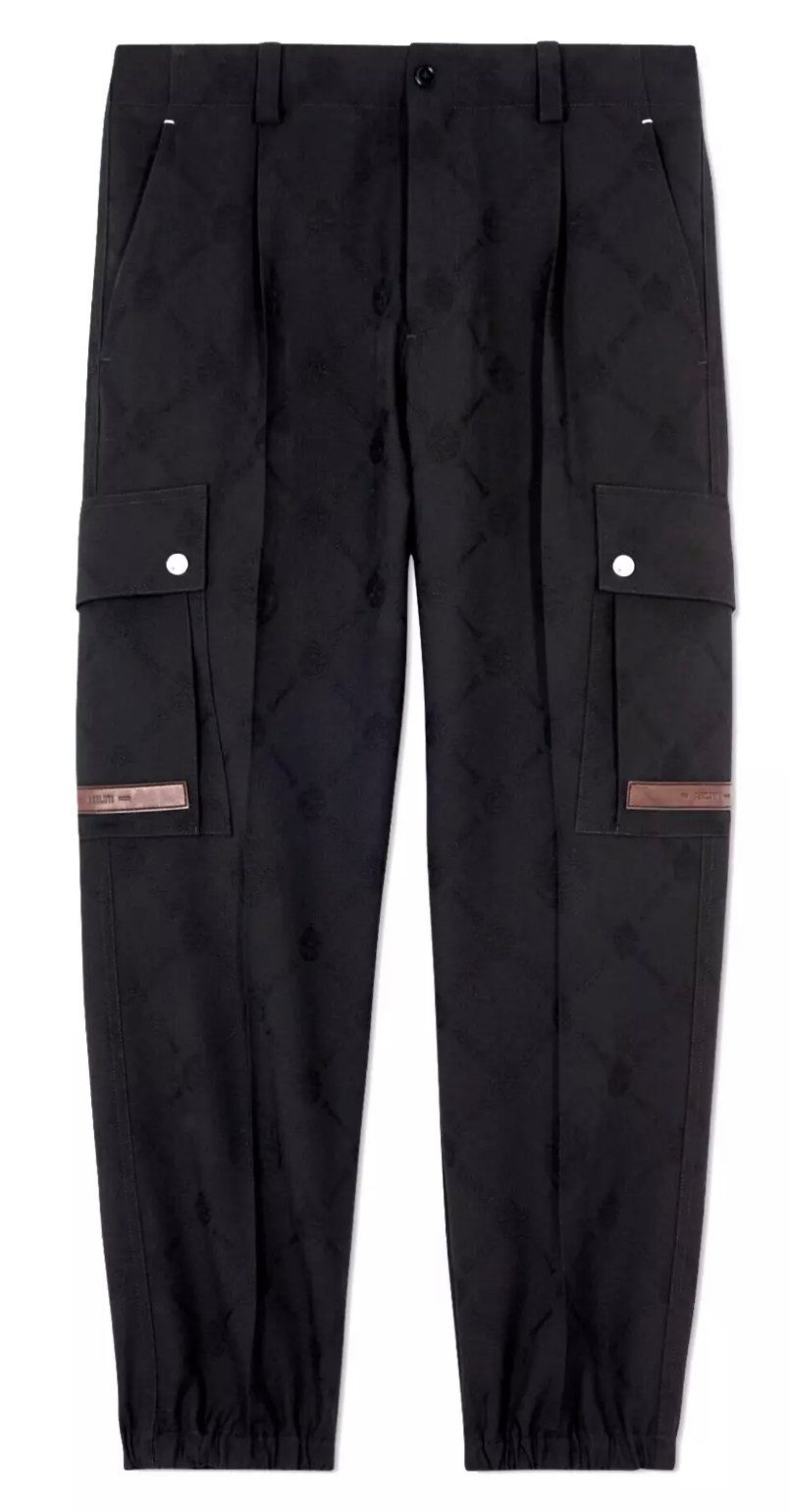 Berluti Cargohose Signature Cargo Crest Embroidery Hose Wolle Leder Lederbe günstig online kaufen