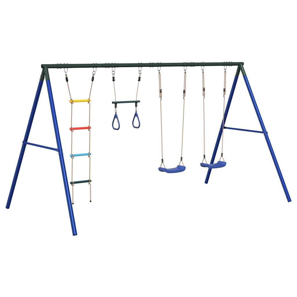 vidaXL Spielturm Schaukel-Set mit Schaukelsitzen Trapez und Strickleiter