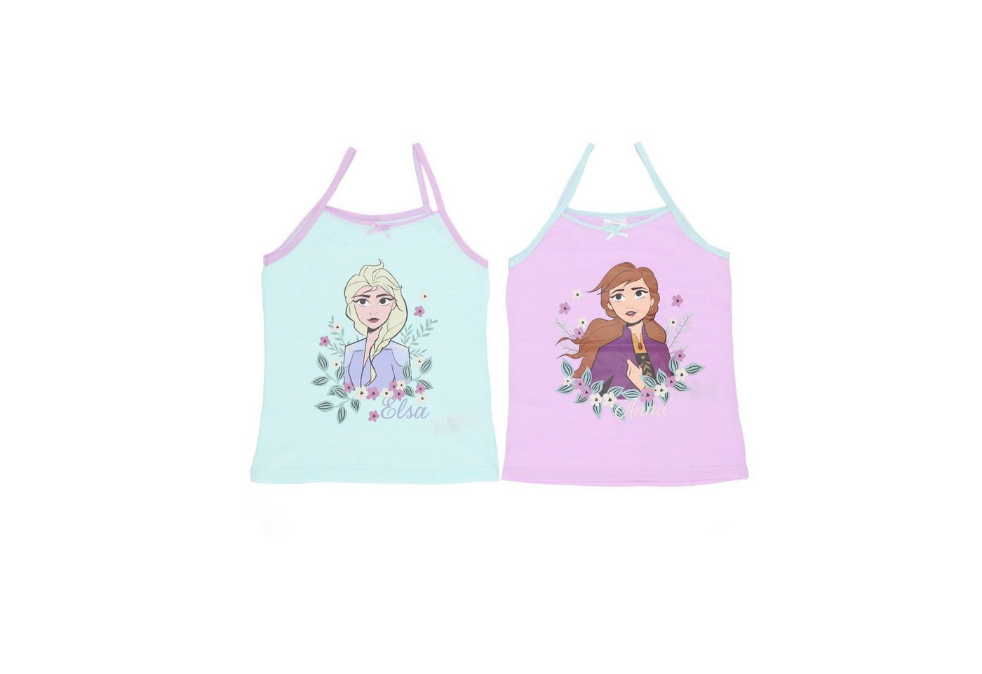 Disney Frozen Shirttop Shirts 2er-Pack – Bequeme Oberteile aus Baumwolle für Mädchen (2-tlg)