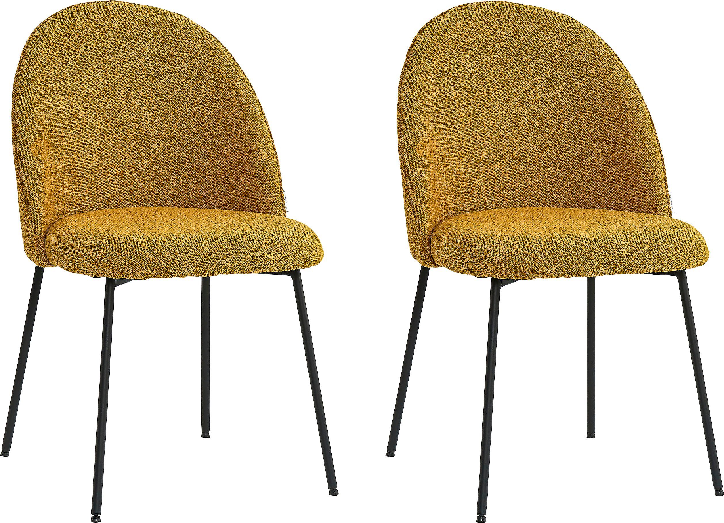 SIT Polsterstuhl Set 2 St. – Gepolsterte Esszimmerstühle mit abgerundeter Rückenlehne (Set, 2 St), mit abgerundeter Rückenlehne und Bouclestoff