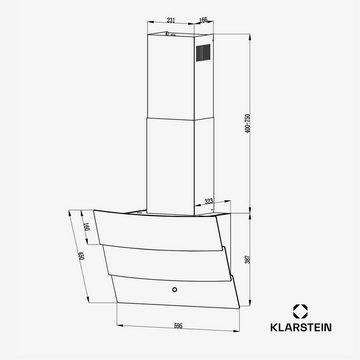 Klarstein Deckenhaube Serie CGCH3-Antonia-60WH Antonia, Dunstabzugshaube Abluft Umluft LED Touch