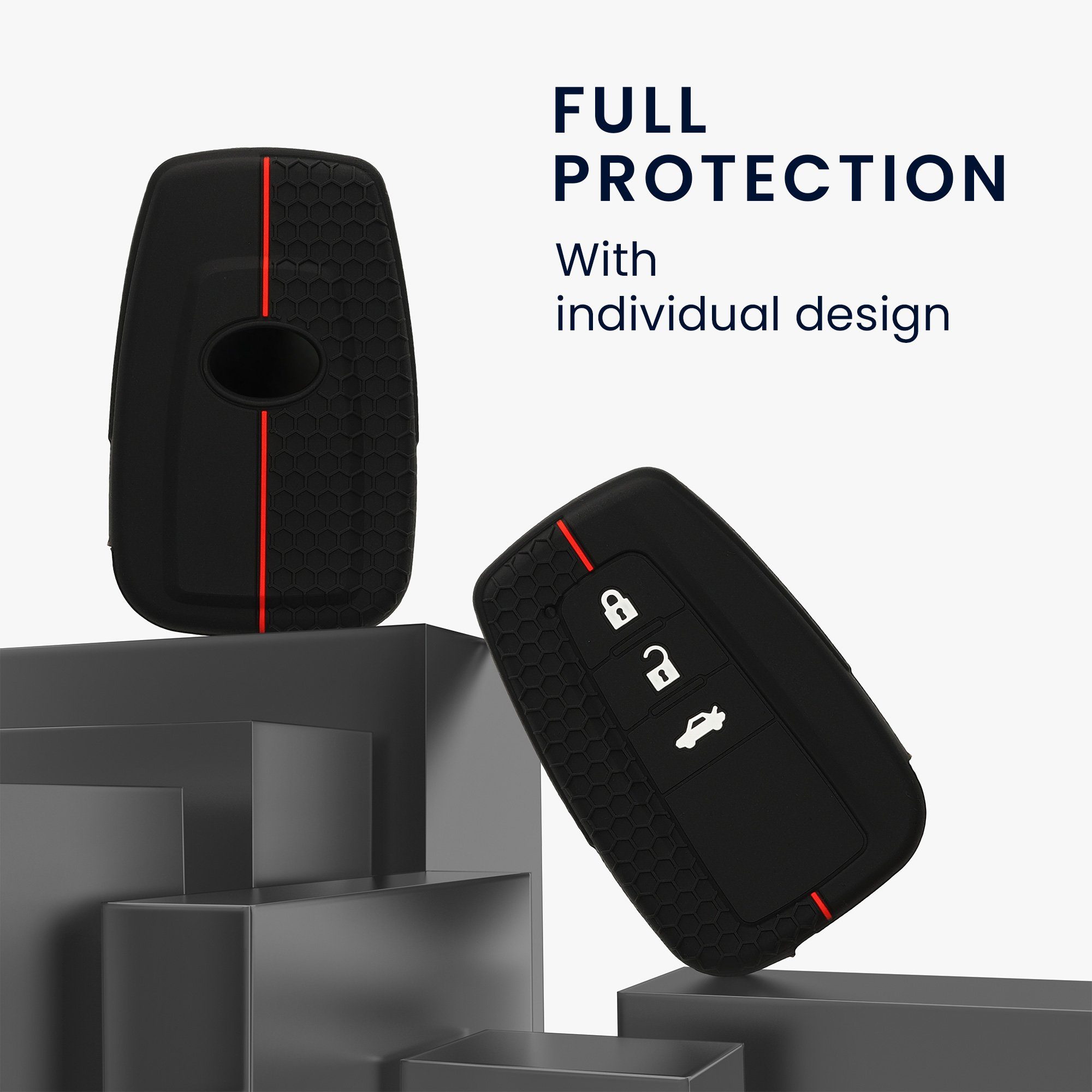 kwmobile Schlüsseltasche Autoschlüssel Silikon Hülle für Toyota 3 Tasten RA günstig online kaufen