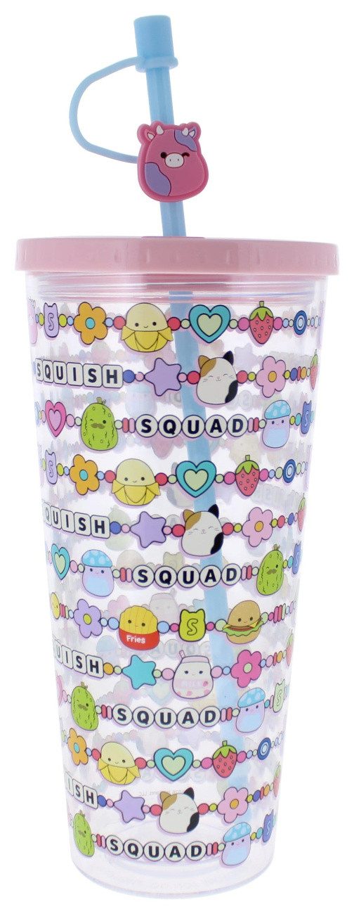 Thumbs Up Trinkflasche Squishmallows Becher mit Strohhalm Squish Squad 700 ml