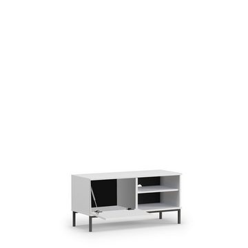 Furnix TV-Schrank Kommode FORSETTI RTV1D Fernsehschrank mit Klapptür, offene Regale B100 x H50 x T41 cm