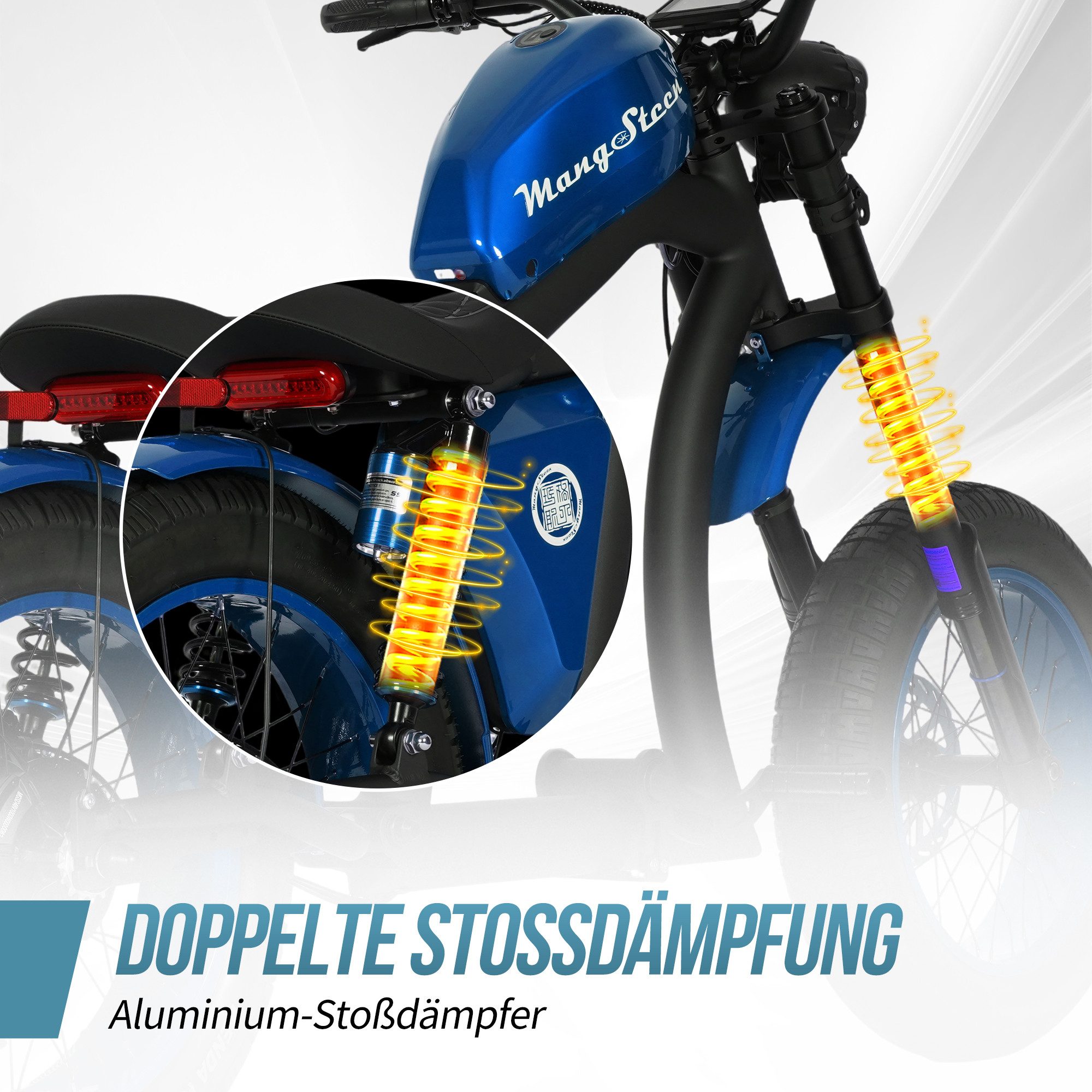 Vankel E-Scooter FT02-EEC 48V 1000W Motor 30AH 45km/h Up to 75km, 45 km/h, 75 km range, disc brakes, front and rear shock absorbers