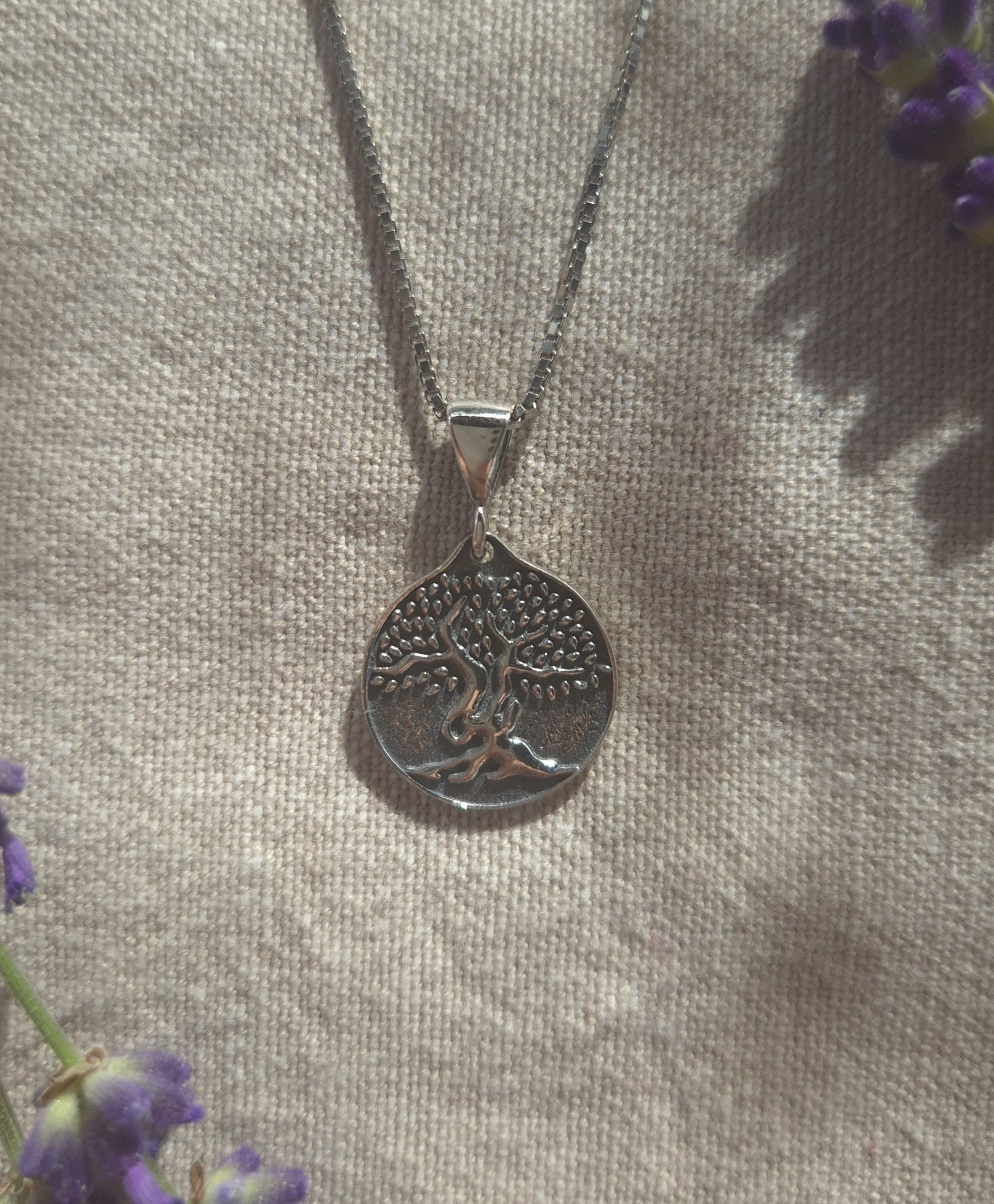 NAHLE Kette mit Anhänger Silberkette Lebensbaum Kette Minimalistische Filigran Silber (2-tlg., inkl. Etui), 925 Silber - rhodiniert anlaufgeschützt