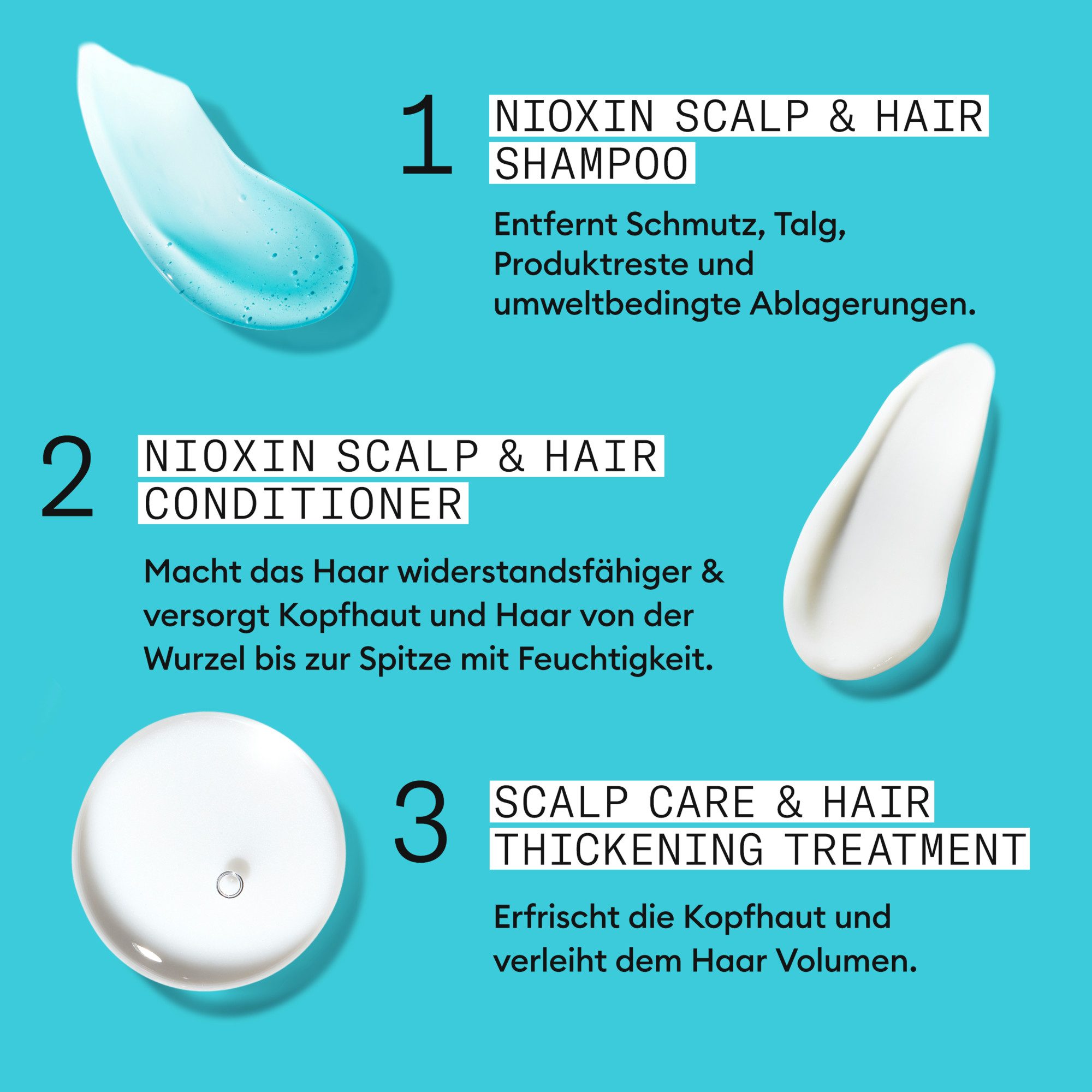 Nioxin Haarpflege-Set NIOXIN SCALP + HAIR THICKENING SYSTEM 3, Set, 3-tlg., mehr Volumen, schützt vor Haarbruch, speziell für coloriertes Haar