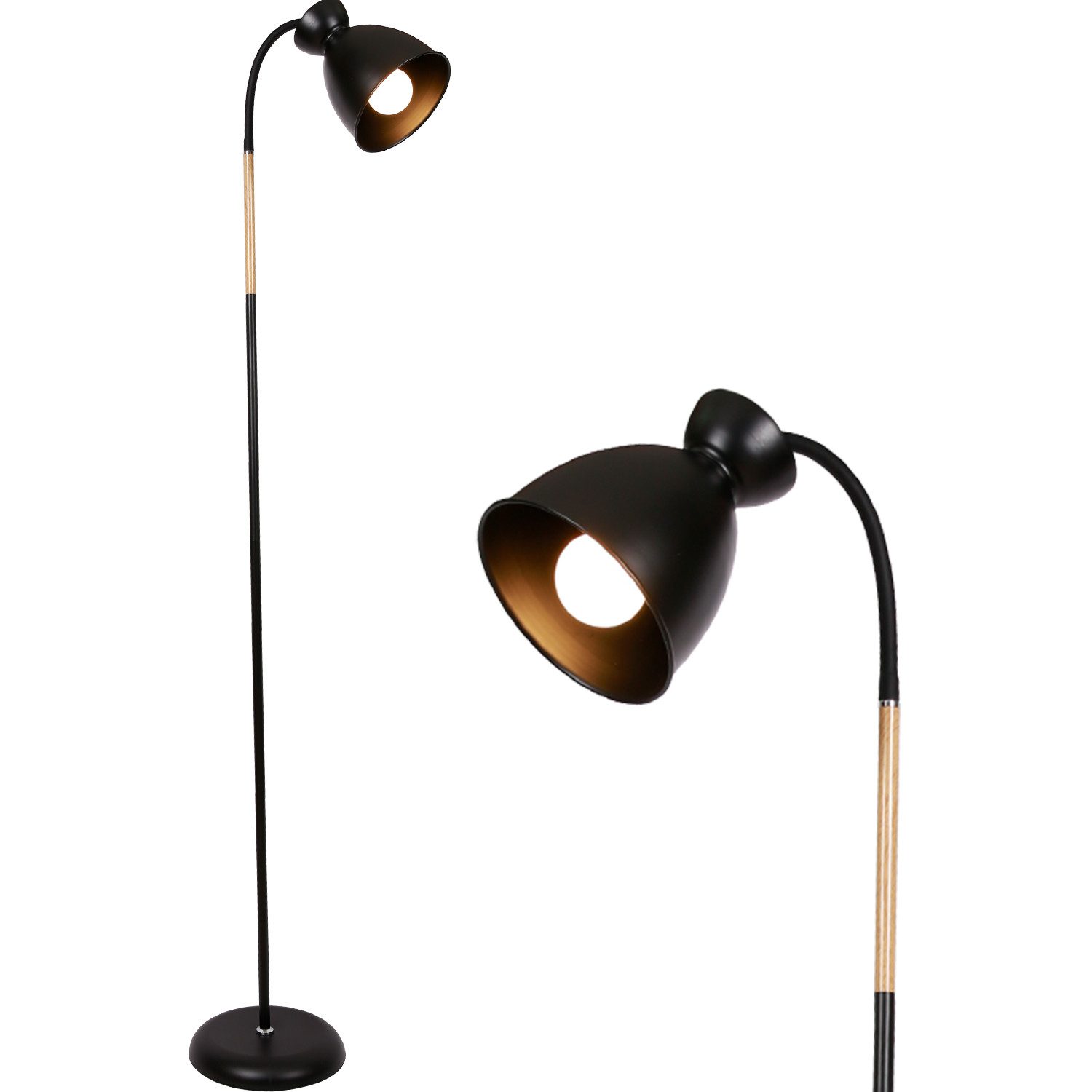 Stehlampe Leselampe Schwarz Giraffe, Schwenkbare Stehleuchte Wohnzimmer
