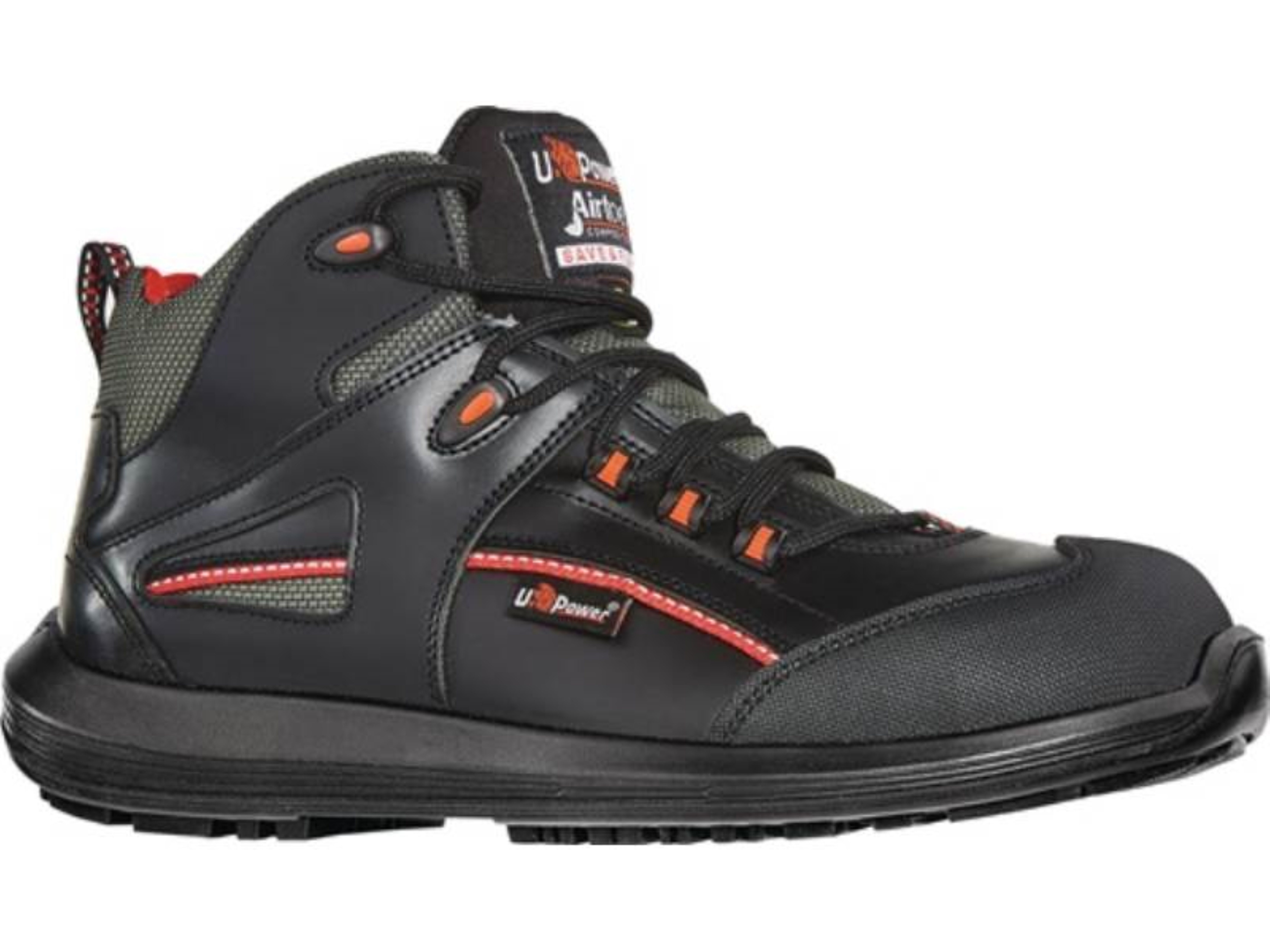U-Power U.POWER RR10304-43 Sicherheitsstiefel Teak Größe 43 W. 11 schwarz/ro Sicherheitsstiefel