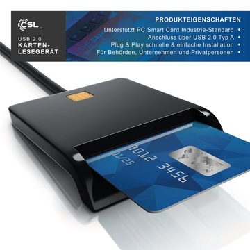 CSL HBCI-Chipkartenleser, USB Karten Leser HBCI fähig für eine schnelle Online-Identifizierung