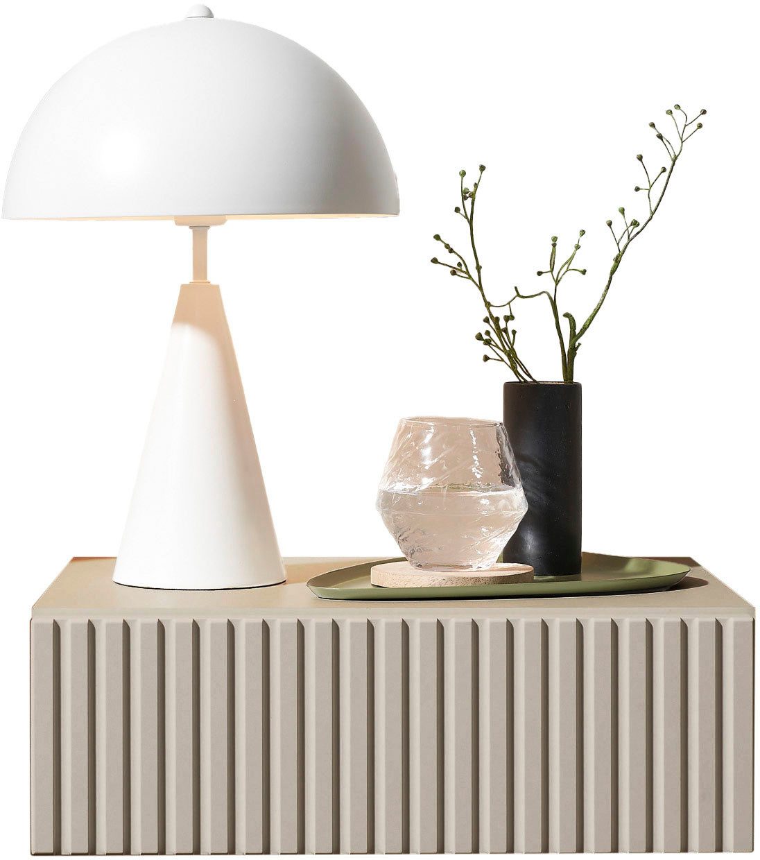 Schlafkontor Nachtkommode Taboni Nachttisch, Nachtkonsole mit Push-to-open, Wandmontage