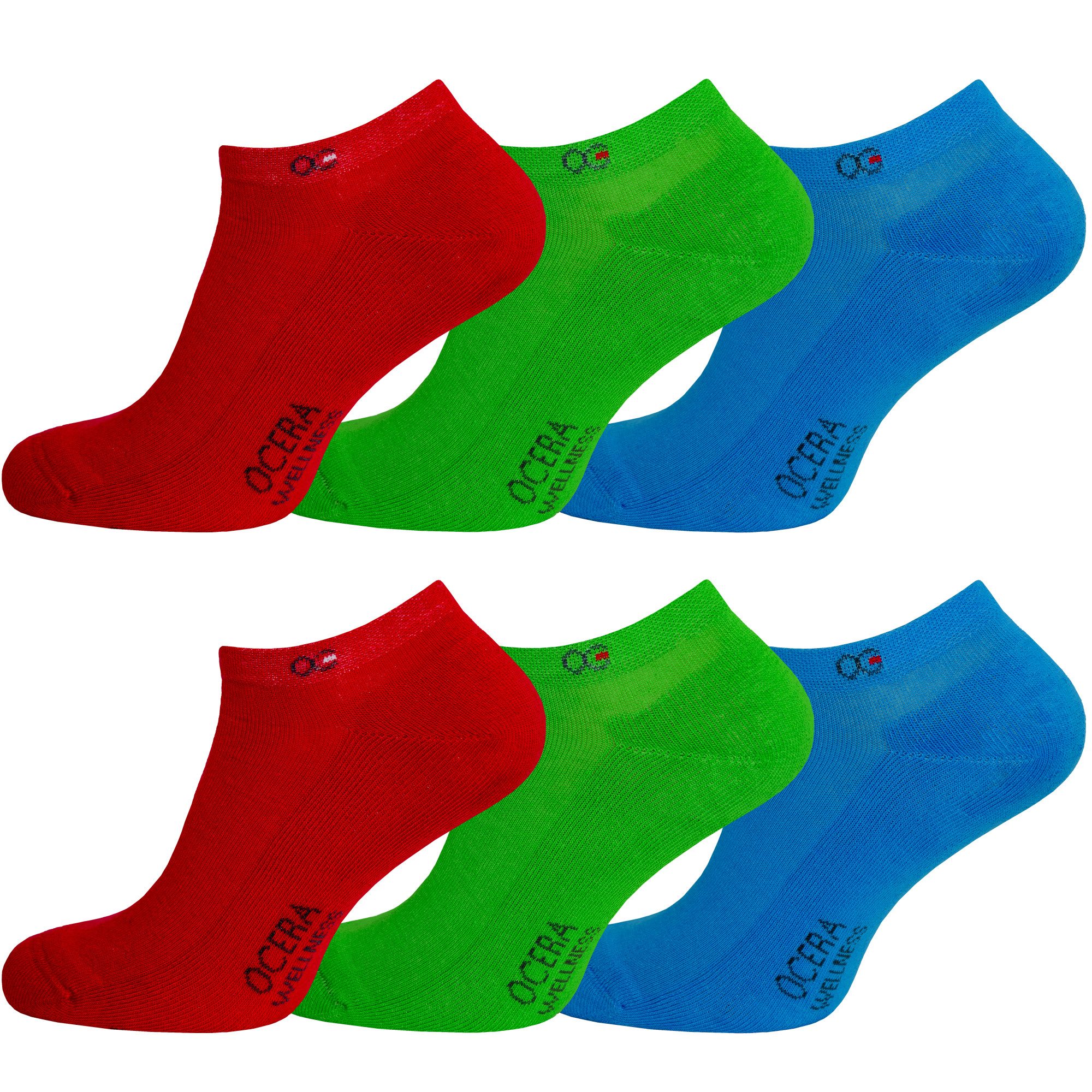 OCERA Sneakersocken Wellness Sneaker Socken mit Frotteesohle, unisex, Atmungsaktiv, 6er (6-Paar) weiche Frotteesohle