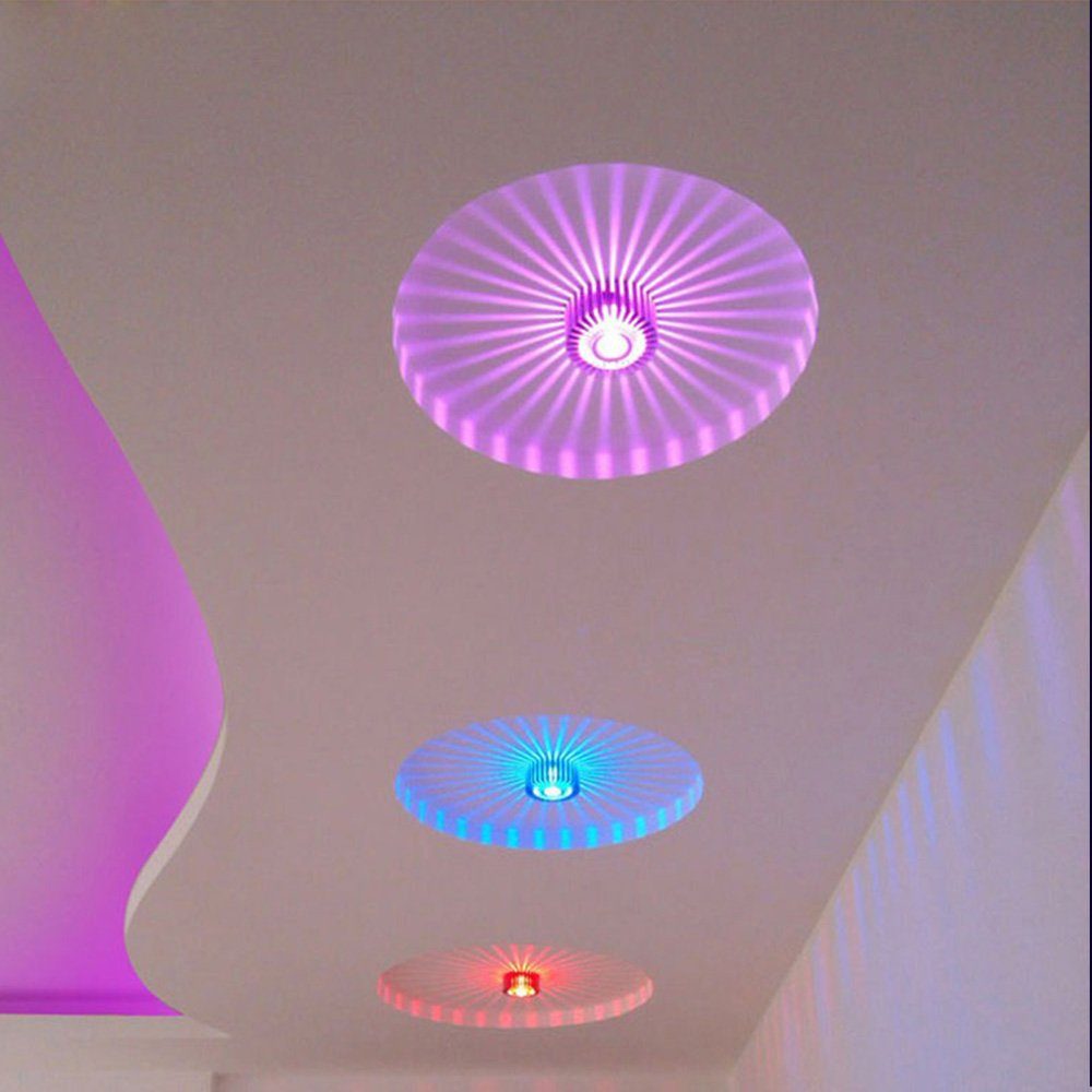 Rosnek LED Deckenleuchte 3W, Kaltes Weiß/RGB, Aluminium, Für Wohnzimmer Sch günstig online kaufen