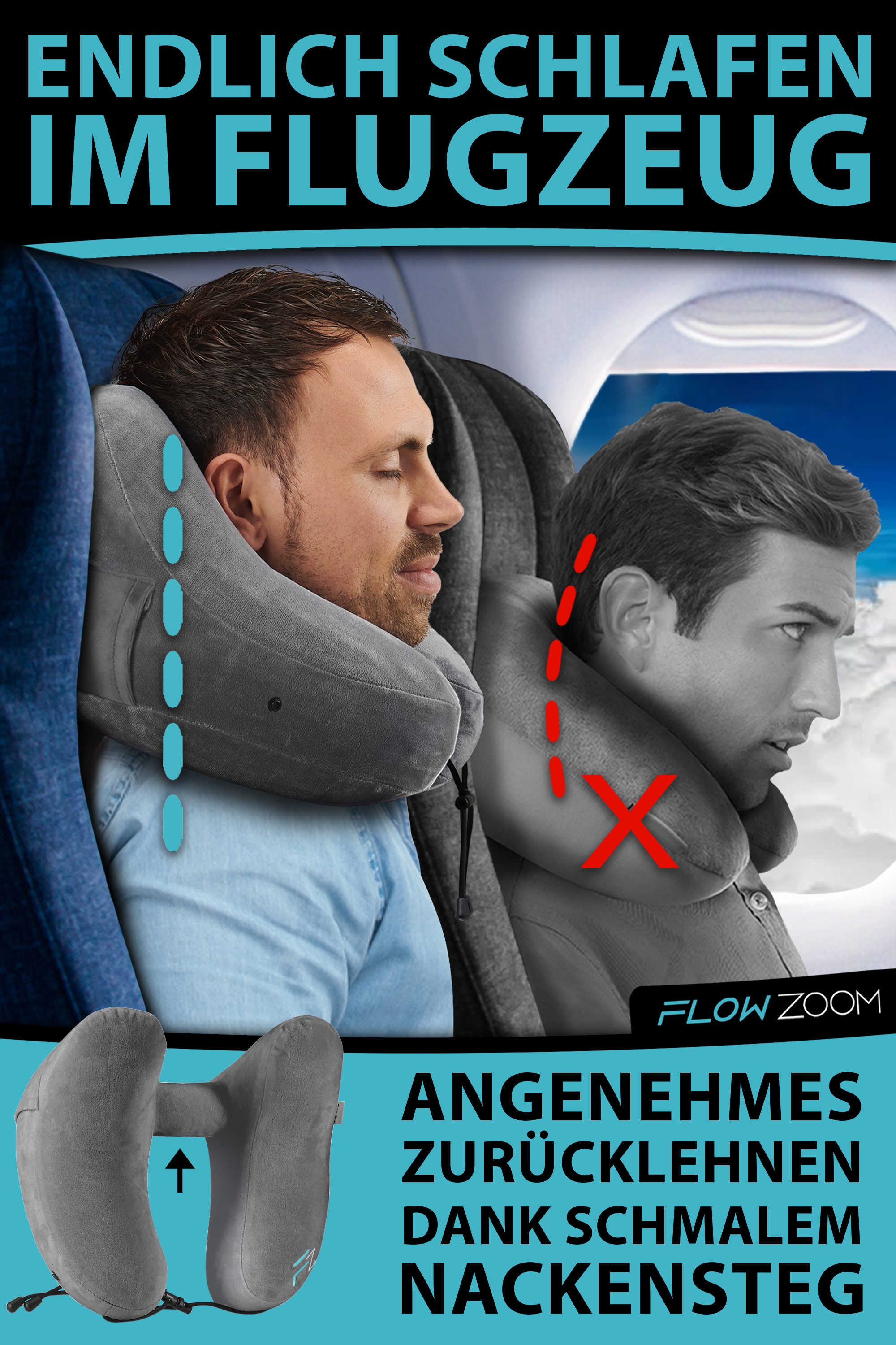 FLOWZOOM Nackenhörnchen AIR Nackenkissen aufblasbar - Nackenkissen Flugzeug günstig online kaufen