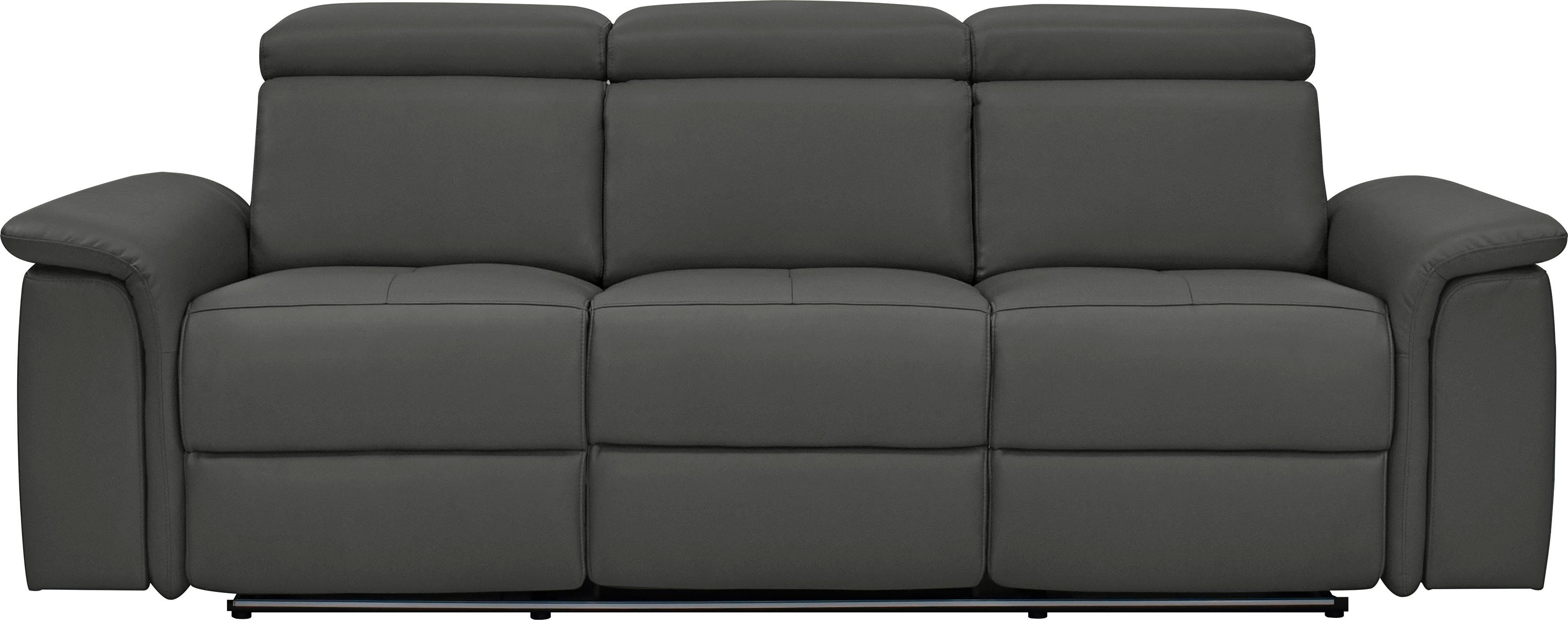 Home affaire 3-Sitzer Pareli 229cm, manuelle u. elektr. Relaxfunktion in 2 Sitzen, USB, KT-Verstellung, LED Beleuchtung, in Echtleder, Kunstleder, Web