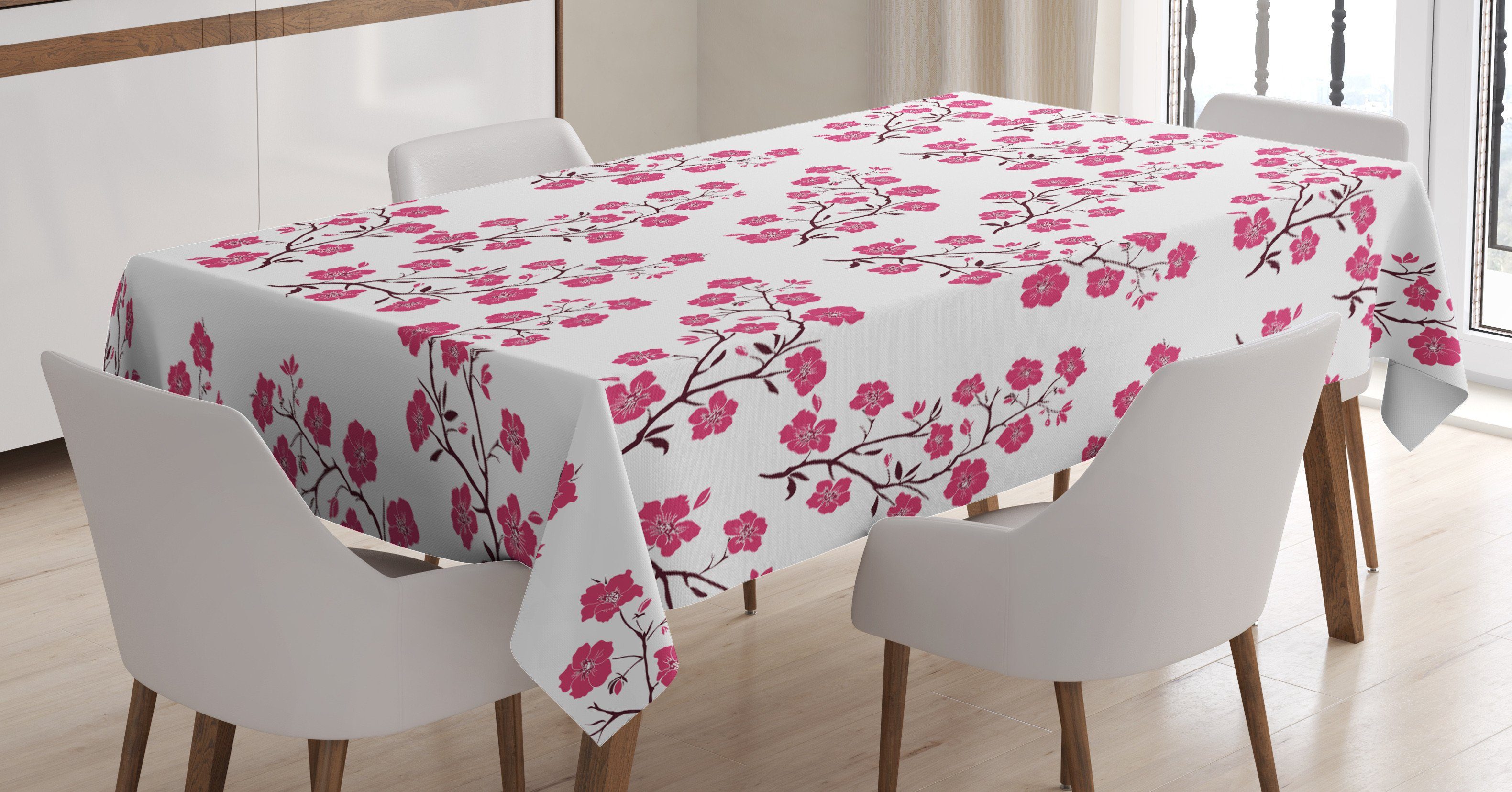 Abakuhaus Tischdecke Farbfest Waschbar Für den Außen Bereich geeignet Klare Farben, Blumen Zweige von Sakura Baum