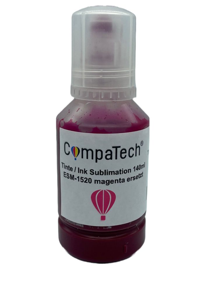 CompaTech Tinte / Ink Sublimation 140ml ESM-1520 magenta ersetzt Epson Nachfülltinte (x 140 ml, Nachfülltinte für Epson Sublimationsdrucker)