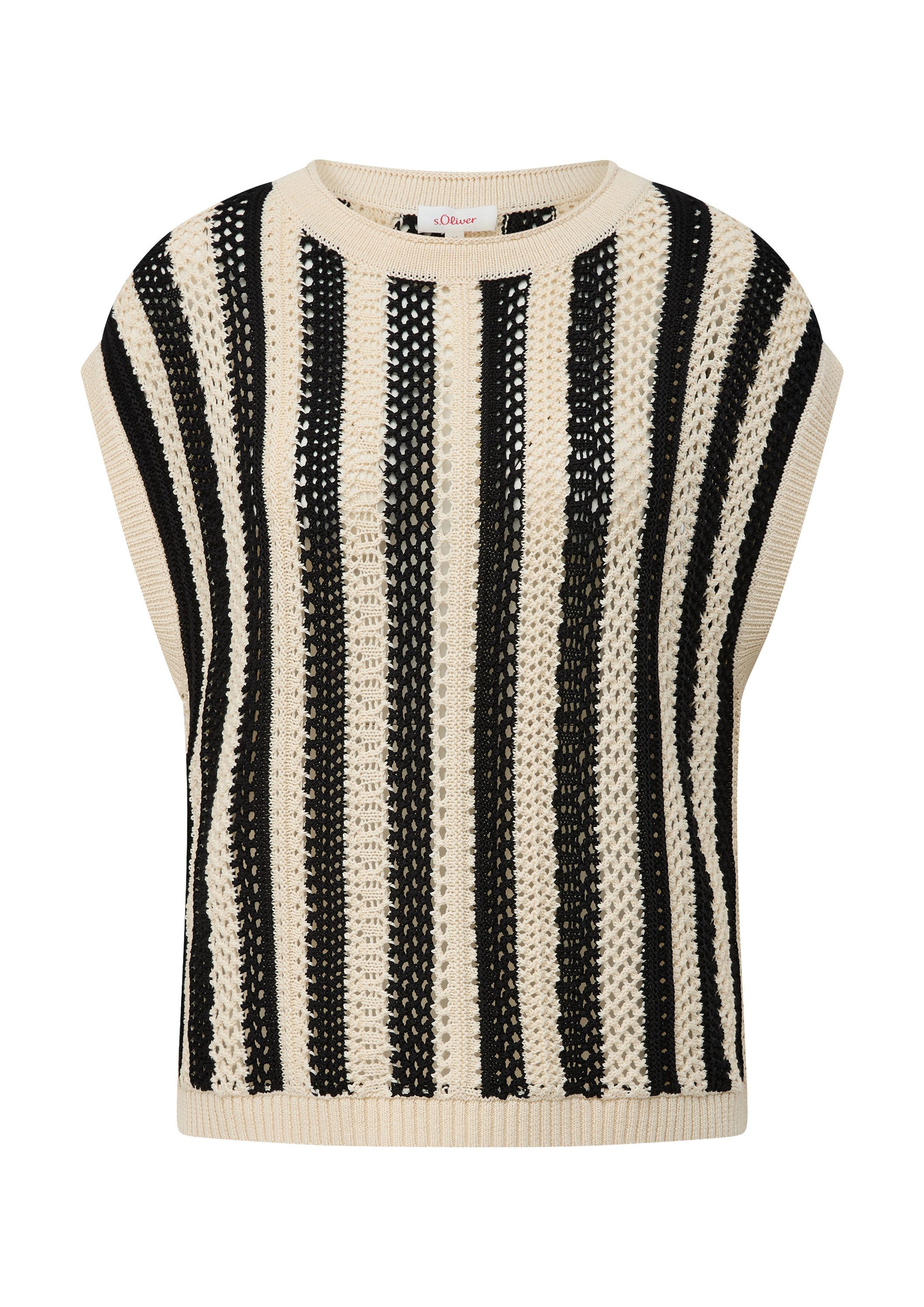 s.Oliver Muscleshirt Strickpullunder Ärmelloses Stricktop aus Baumwolle mit günstig online kaufen