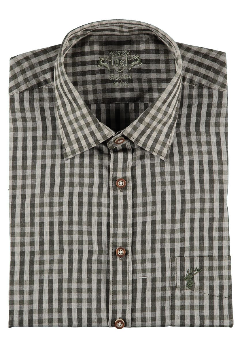 OS Trachten Outdoorhemd Theqal Langarm Jagdhemd mit Hirsch-Stickerei auf de günstig online kaufen