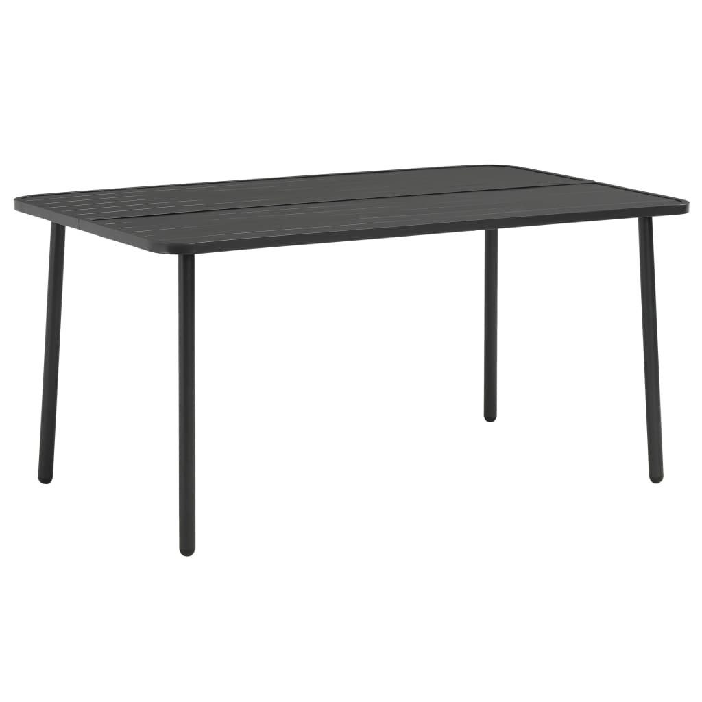 furnicato Gartentisch Esstisch Latten-Design 150 x 90 x 72 cm Dunkelgrau (1-St), Witterungsbeständiger Outdoor-Tisch mit robustem Latten-Design