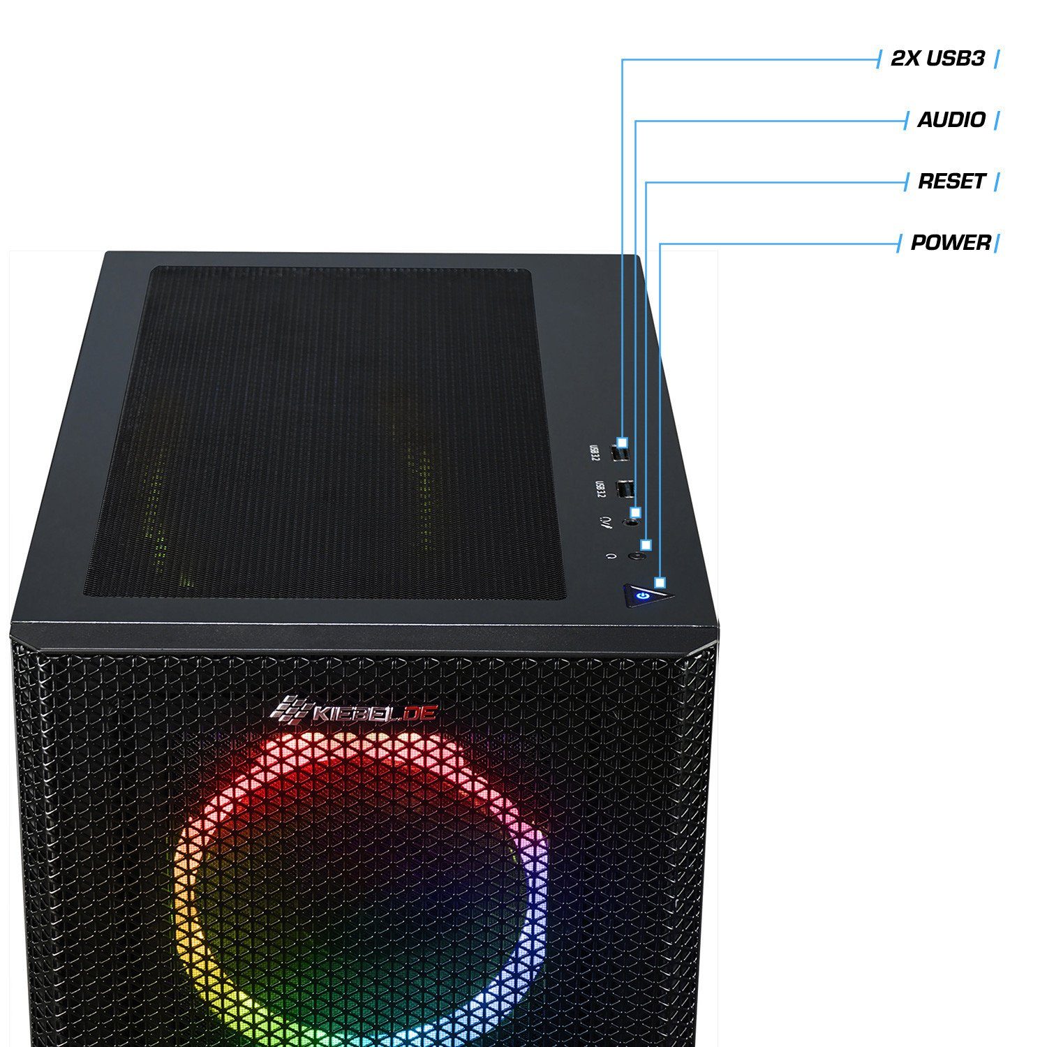 Kiebel Total V Gaming-PC-Komplettsystem (27", AMD Ryzen 7 AMD Ryzen 7 5700X, RTX 5060 Ti, 32 GB RAM, 1000 GB SSD, ARGB-Beleuchtung, WLAN) – Bild 2 von 5