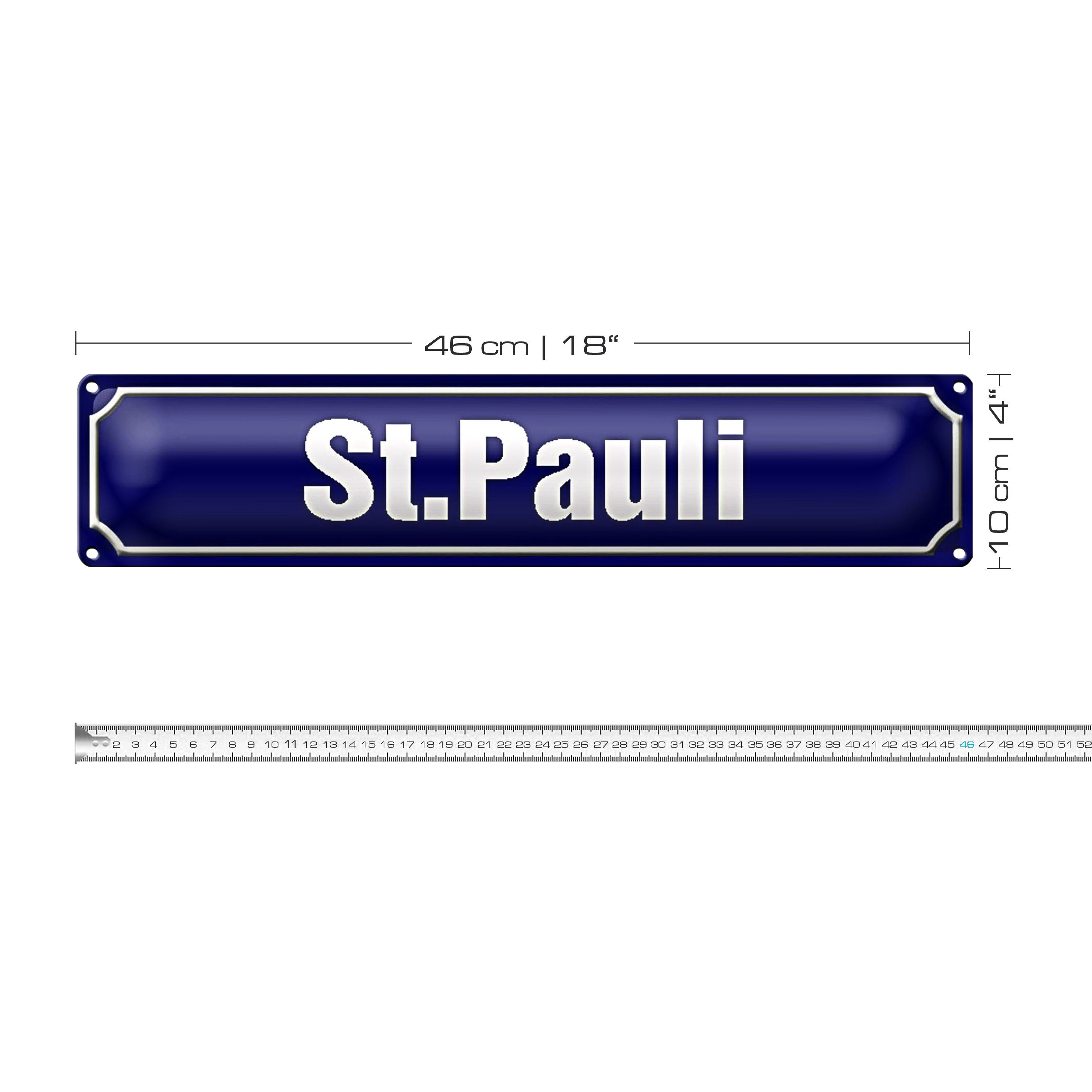 Roomando Metallschild Blechschild Straßenschild 46x10cm St. Pauli Hamburg D günstig online kaufen